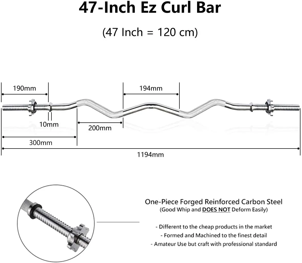 Meteor 25.4mm Standard Weightlifting Barbell, Dumbbell Bar