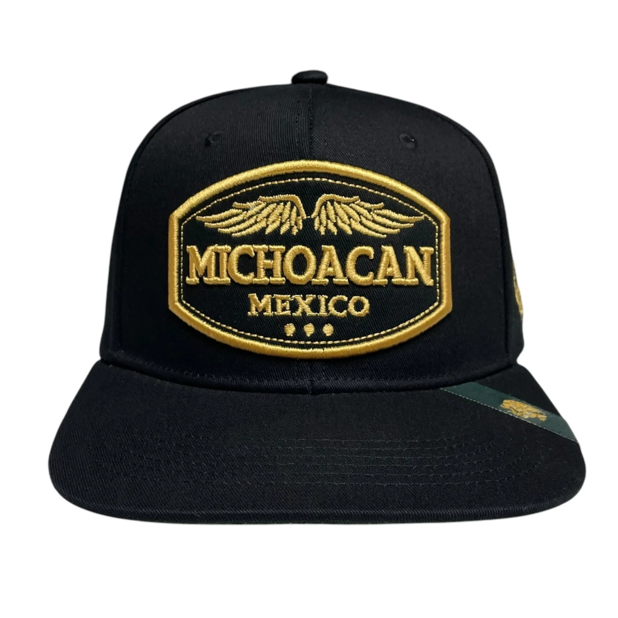 Michoacan Mexico Snapback Cap, Black, Flat Brim, Embroidered, Adjustable