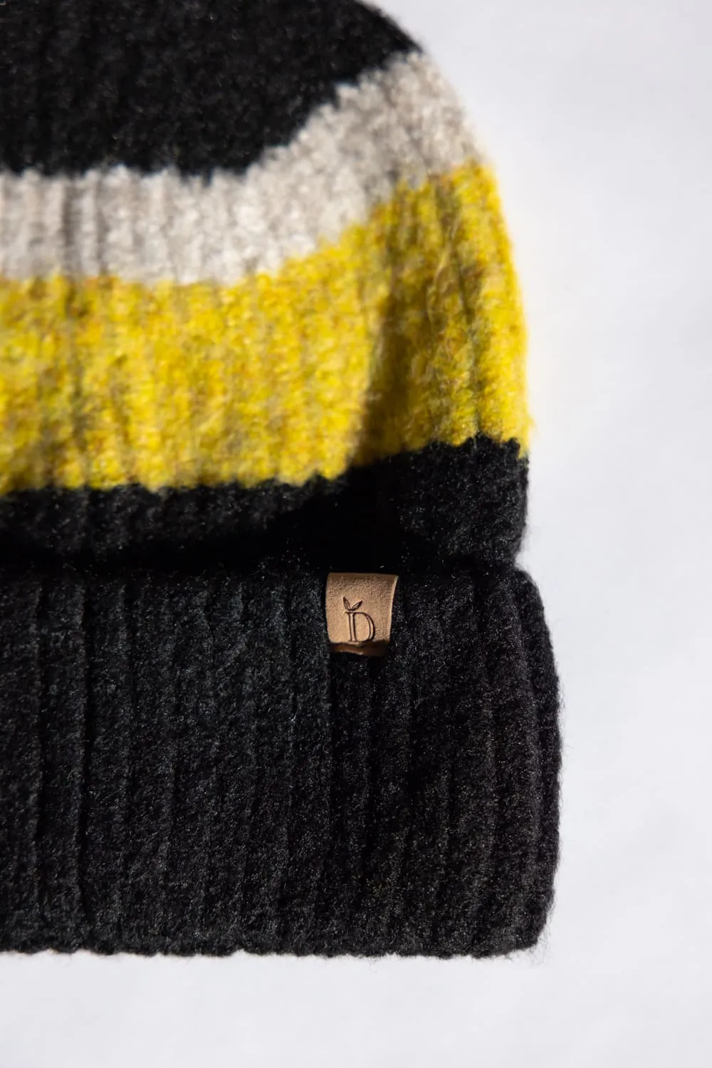 Multi Stripe Knit Beanie for Women in Black | YCB320050-BLACK