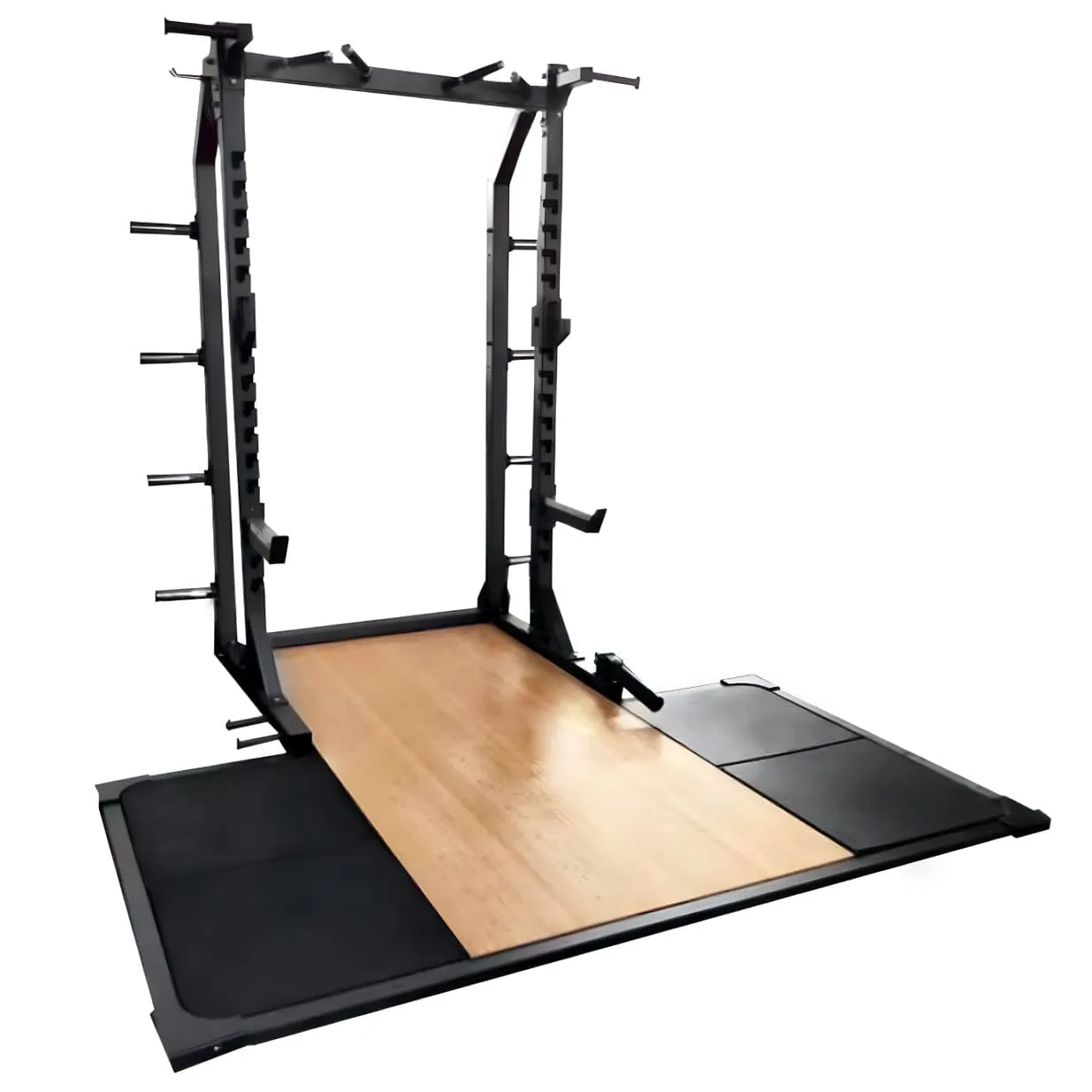 Multifunktionales Half Rack mit Weightlifting Plattform