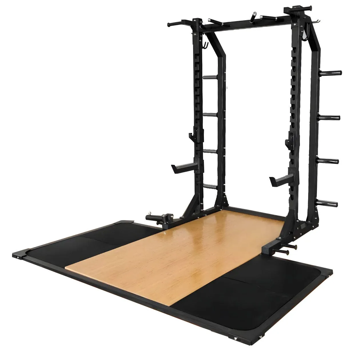 Multifunktionales Half Rack mit Weightlifting Plattform