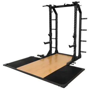 Multifunktionales Half Rack mit Weightlifting Plattform