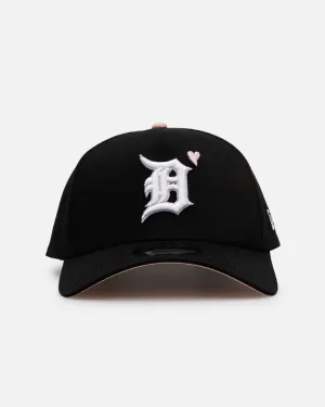 New Era Detroit Tigers 'Pink Satin Hearts 2.0' 9FORTY A-Frame Snapback Black/Pink