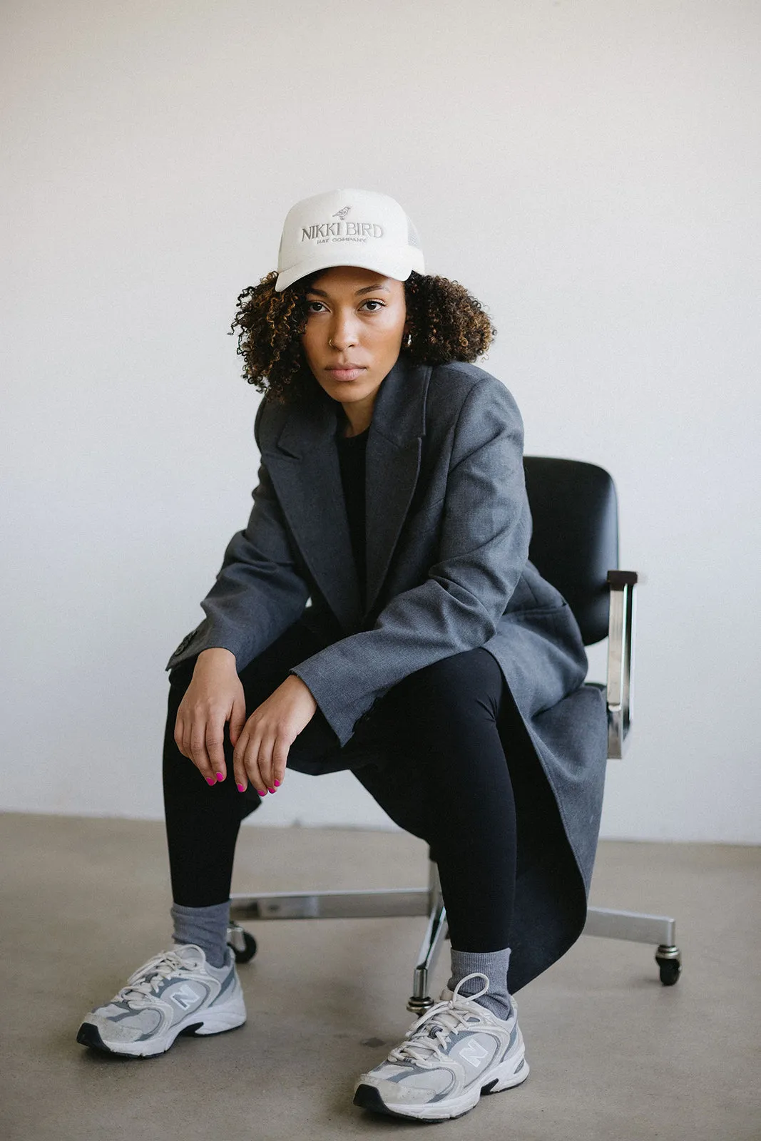 Nikki Bird Trucker Hat Ecru