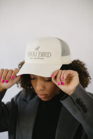 Nikki Bird Trucker Hat Ecru