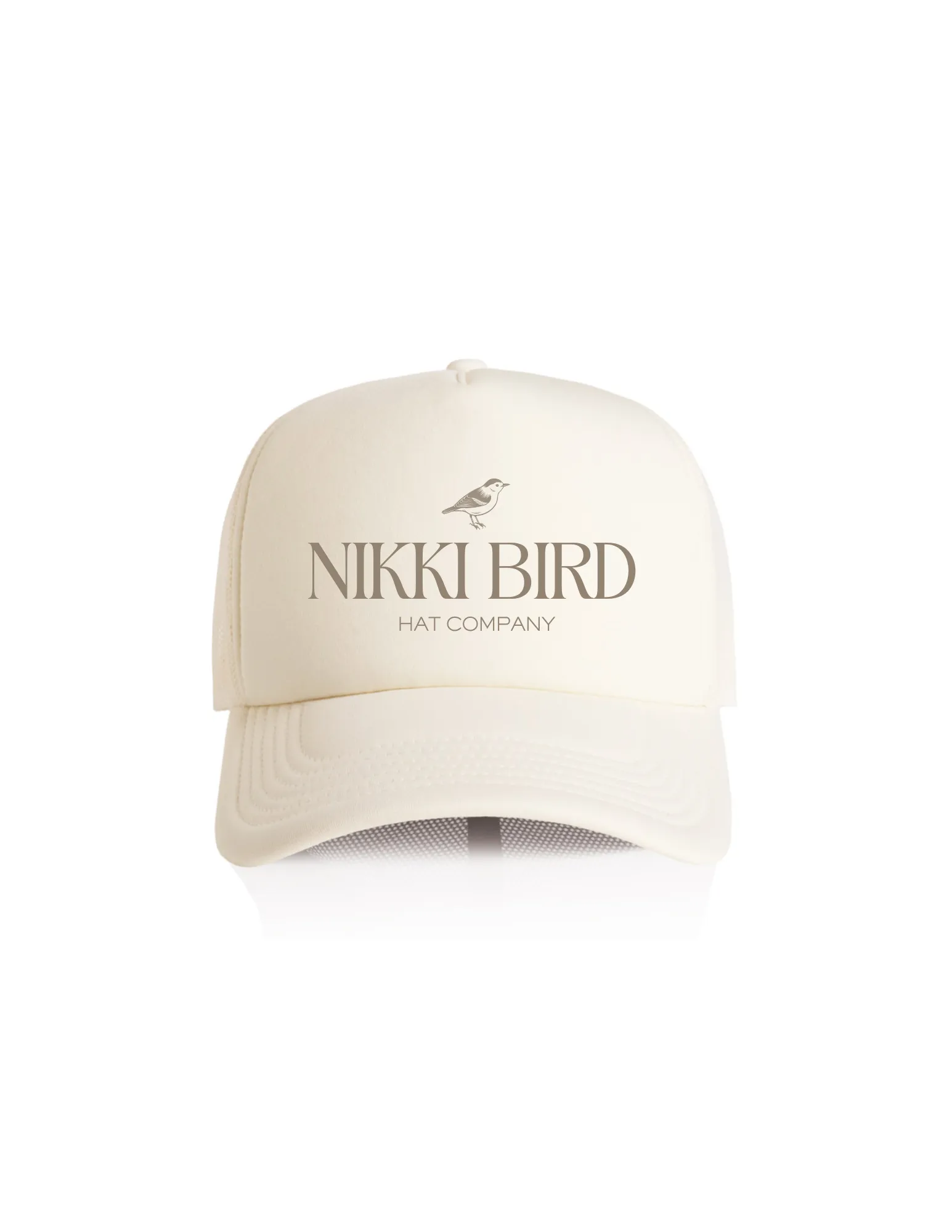 Nikki Bird Trucker Hat Ecru