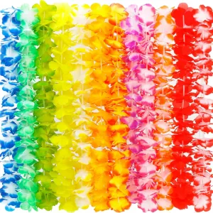 Pack Of 12 Floral Leis For Celebrations And Event Decor