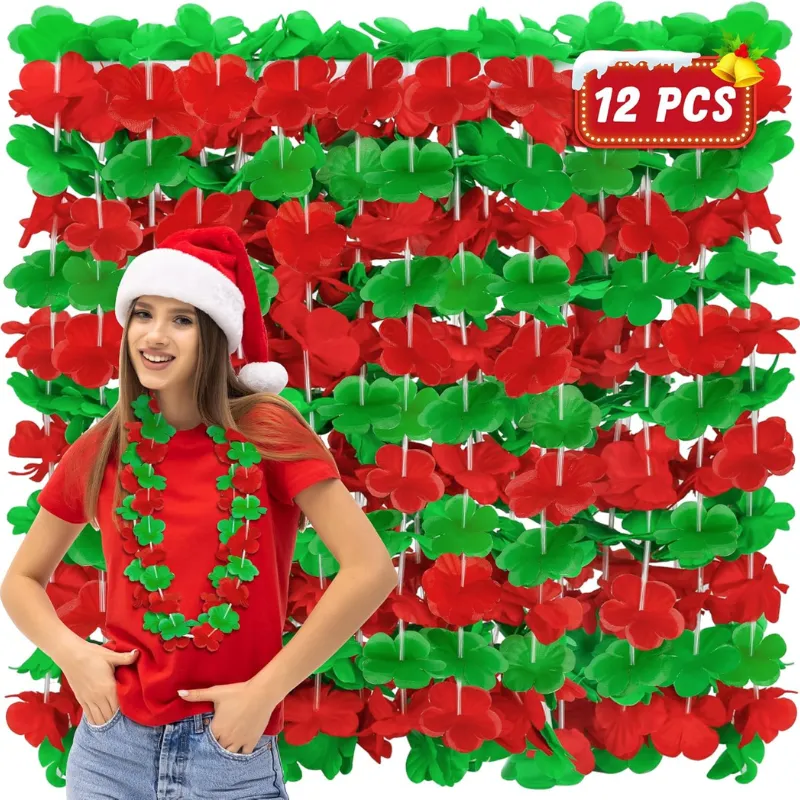 Pack Of 12 Floral Leis For Celebrations And Event Decor