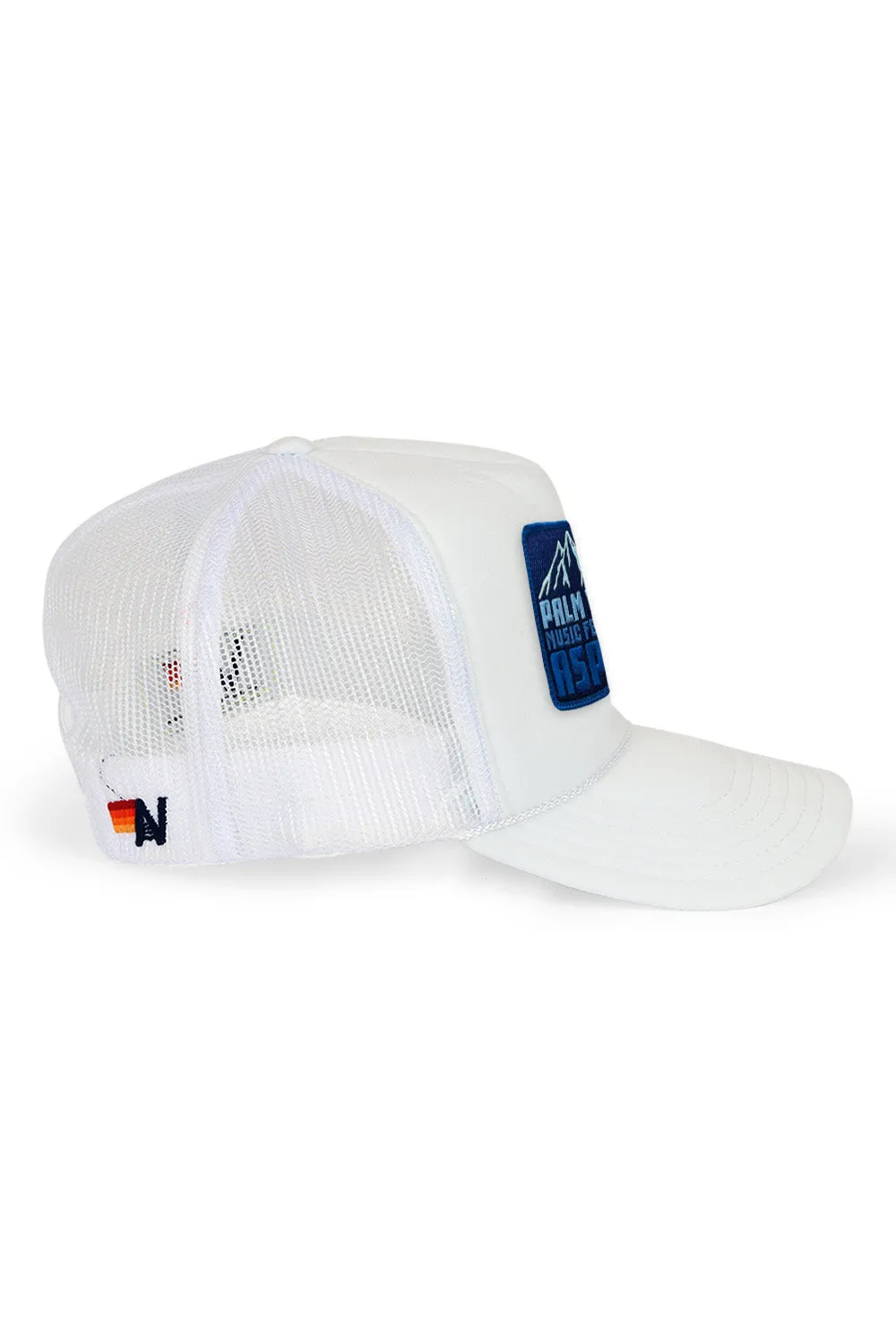 PALM TREE FESTIVAL ASPEN 2025 VINTAGE LOW RISE TRUCKER - WHITE
