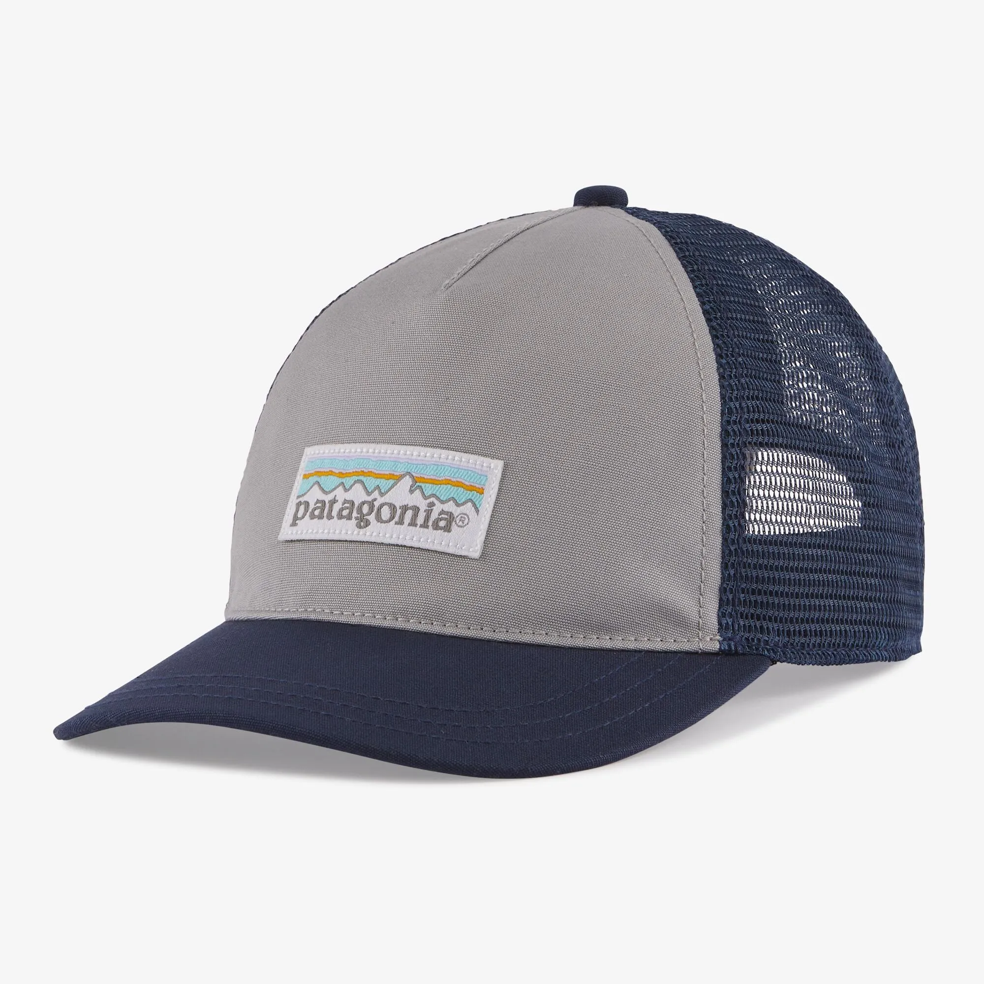 Patagonia - Women's Pastel P-6 Label Layback Trucker Hat - Salt Grey w/ New Navy