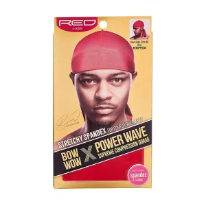 Red by Kiss Bow Wow X Power Wave Spandex Durag – Soft & Stretchy Fit for 360 Waves & Daily Wear