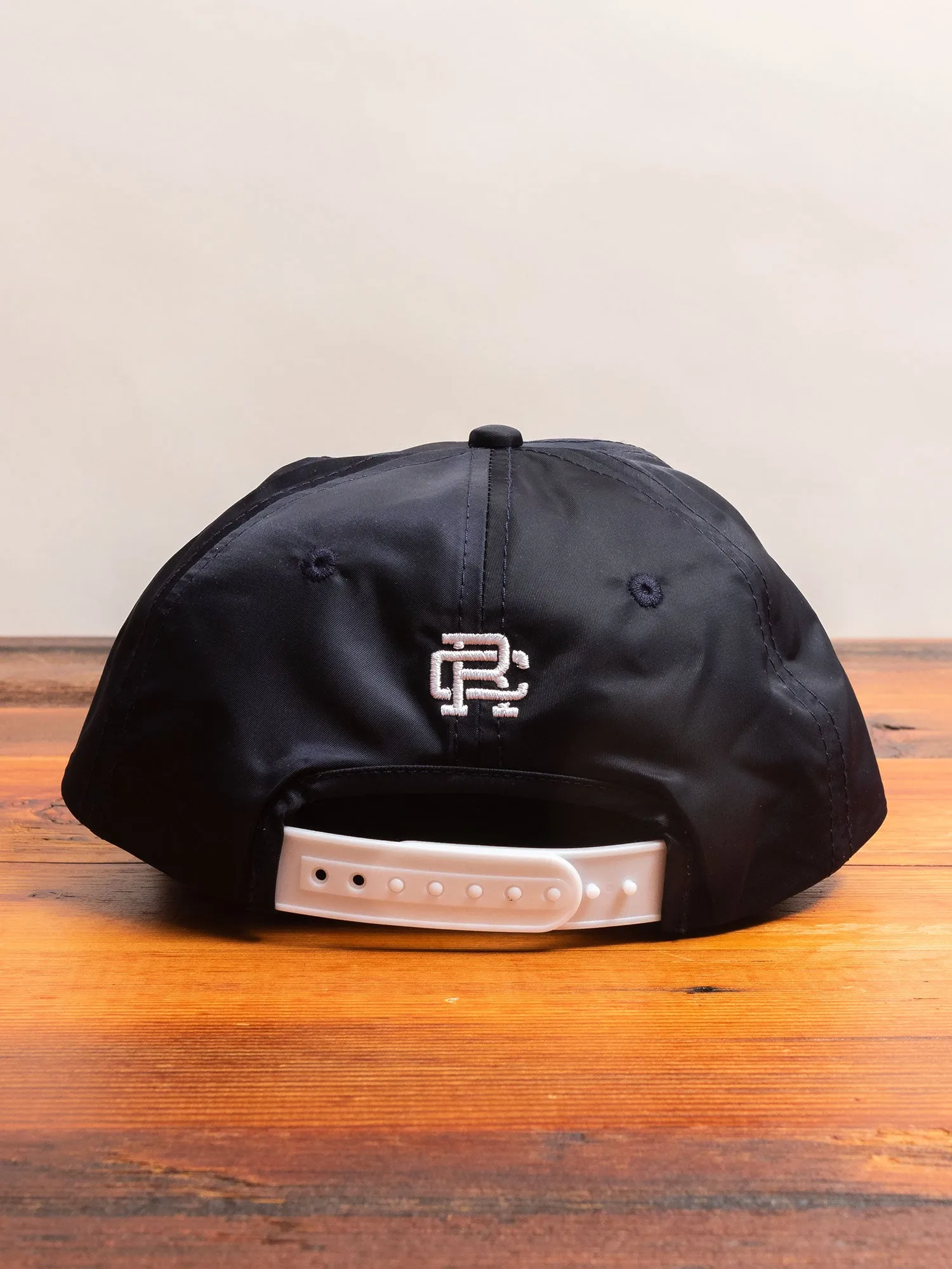 Satin 6-Panel Hat in Navy