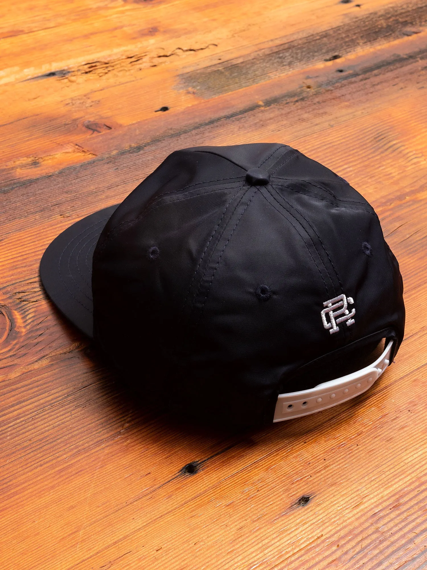 Satin 6-Panel Hat in Navy