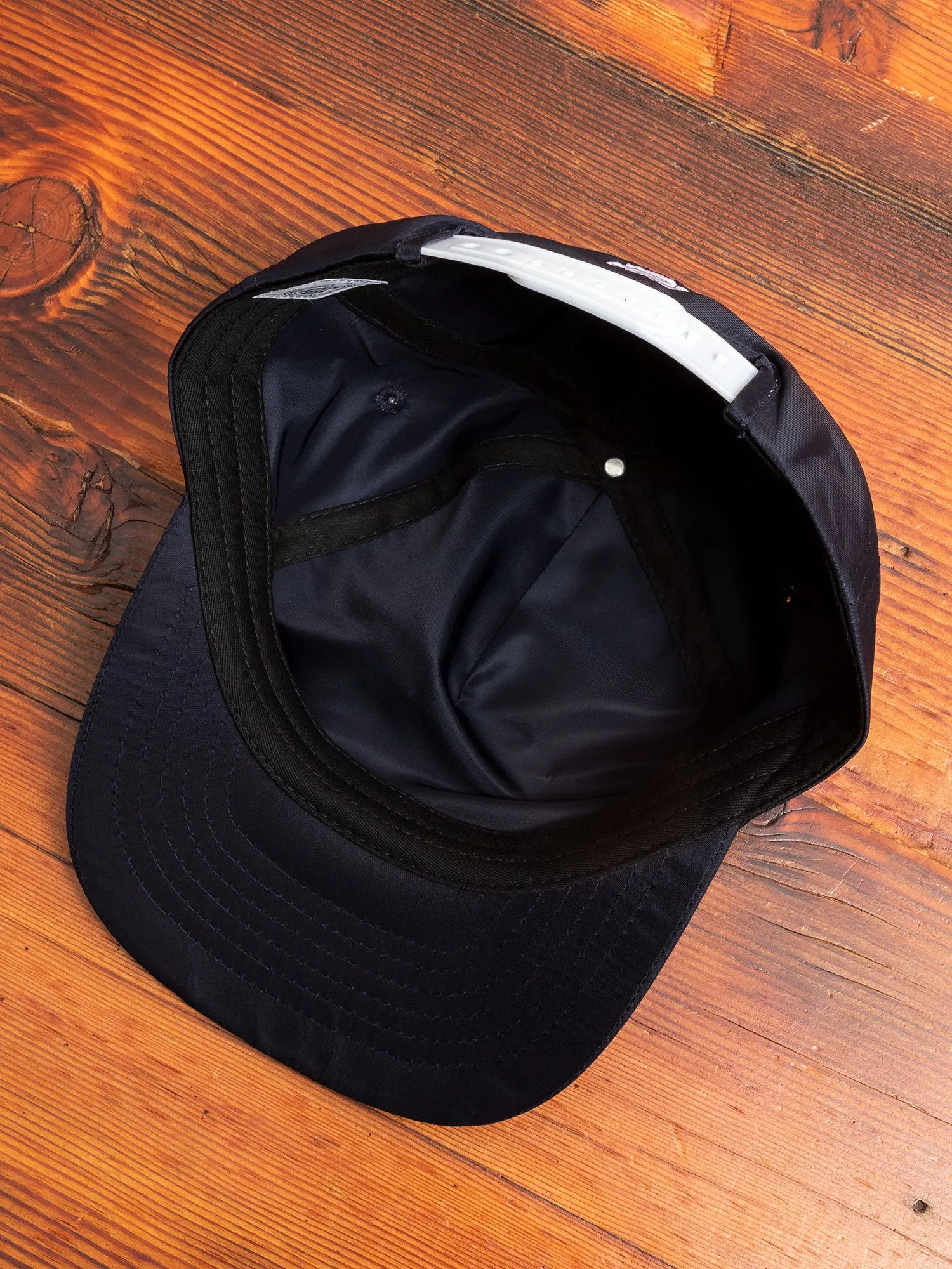 Satin 6-Panel Hat in Navy