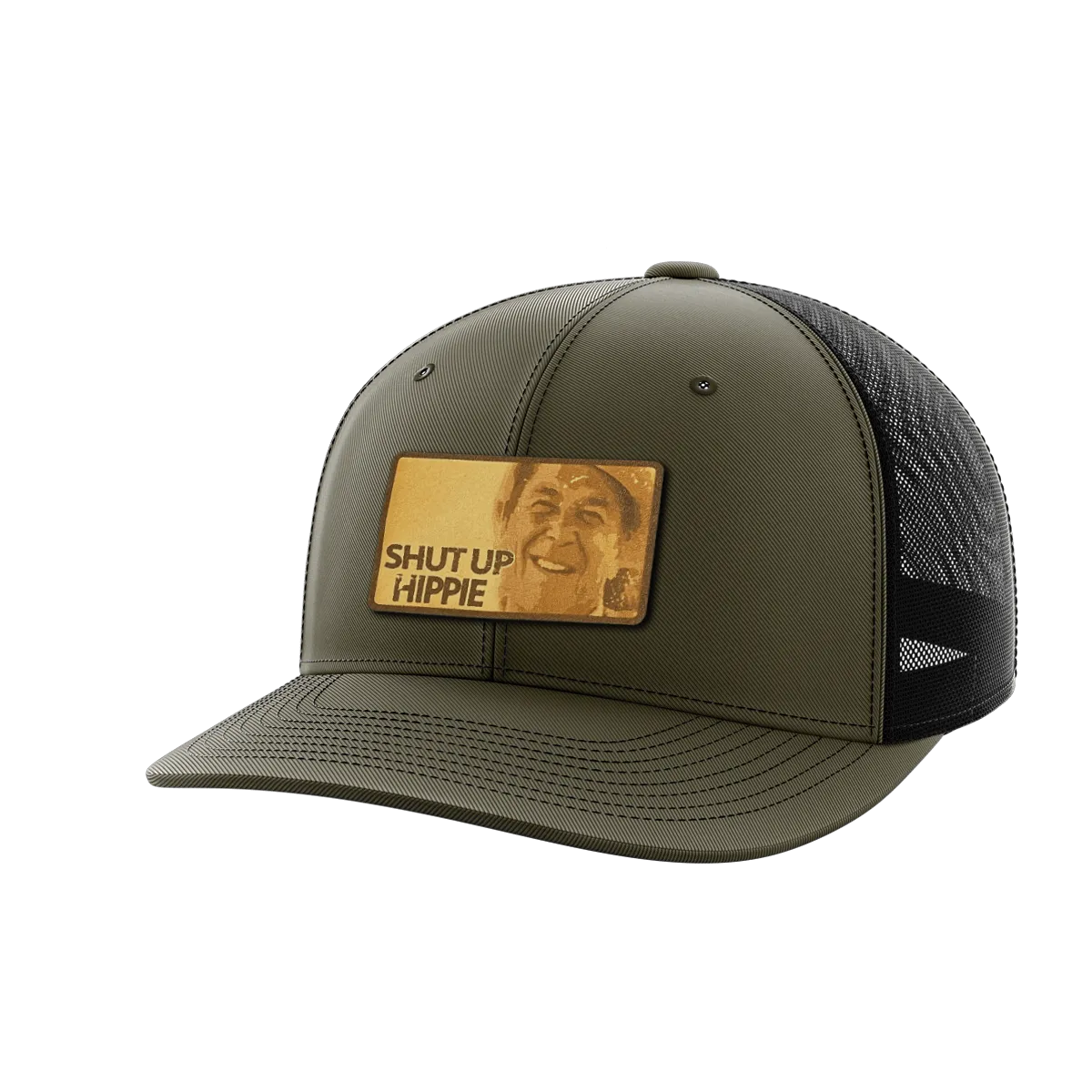 Shut Up Hippie Leather Patch Hat