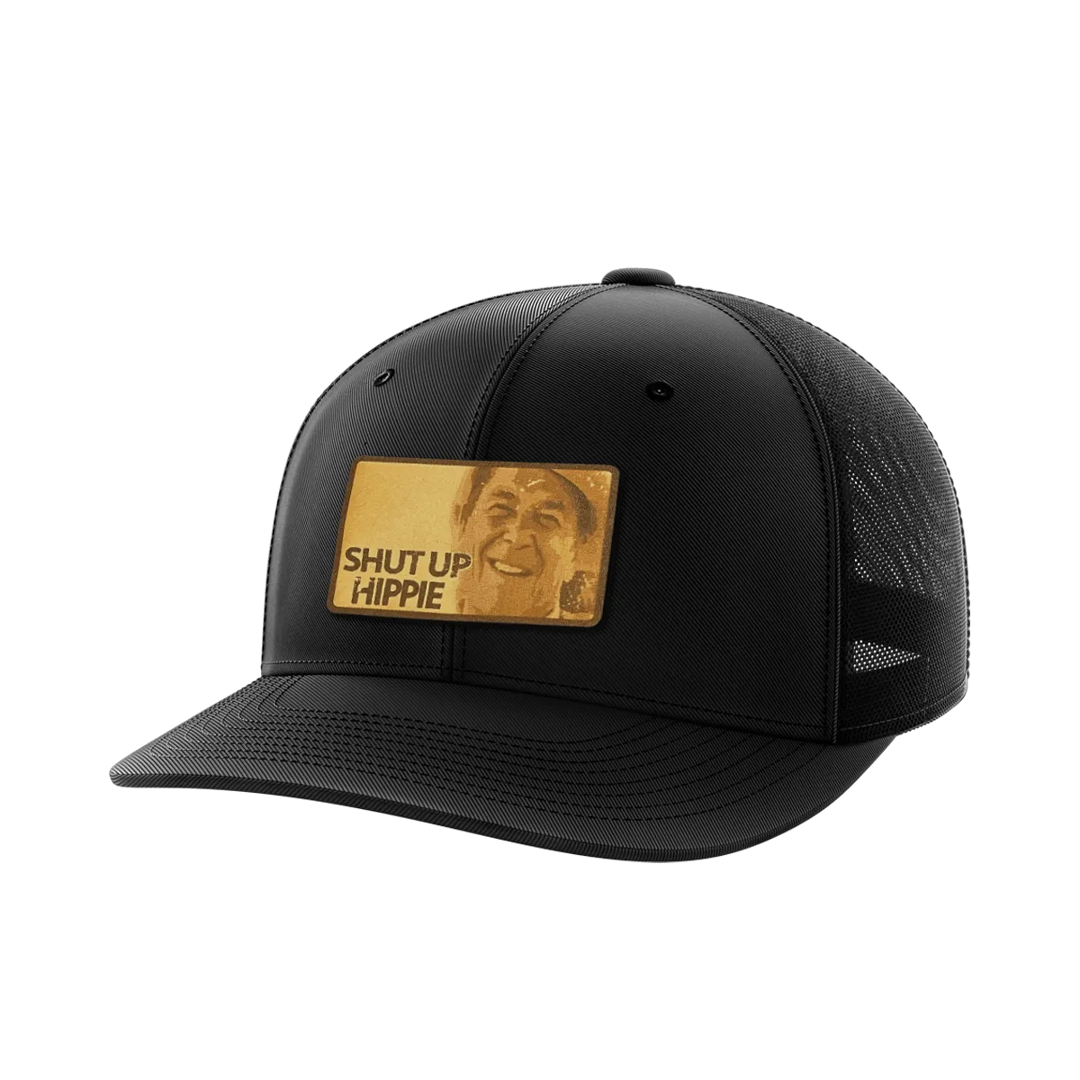 Shut Up Hippie Leather Patch Hat