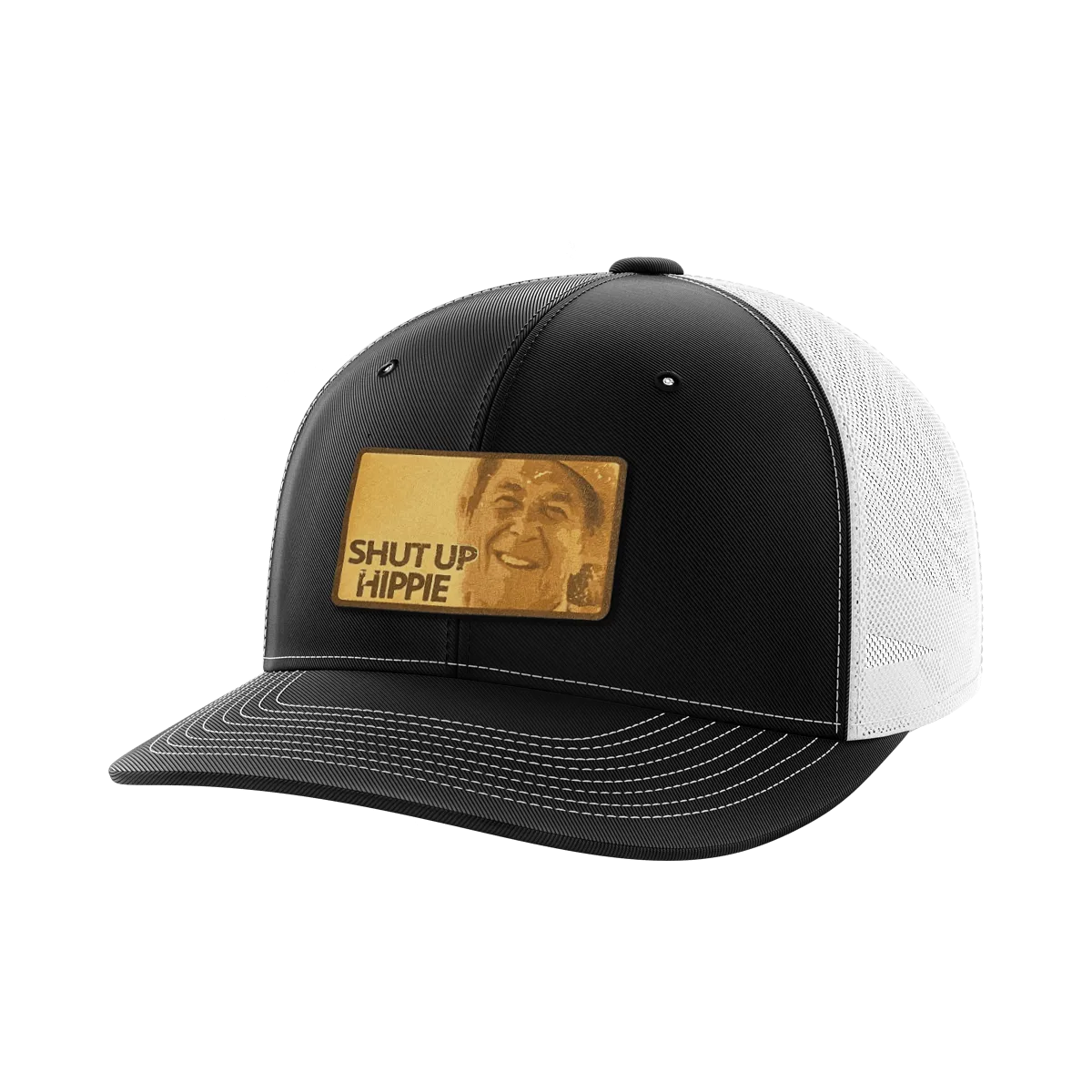 Shut Up Hippie Leather Patch Hat