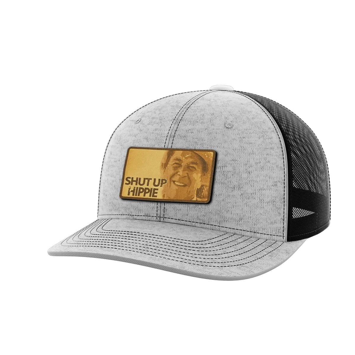 Shut Up Hippie Leather Patch Hat