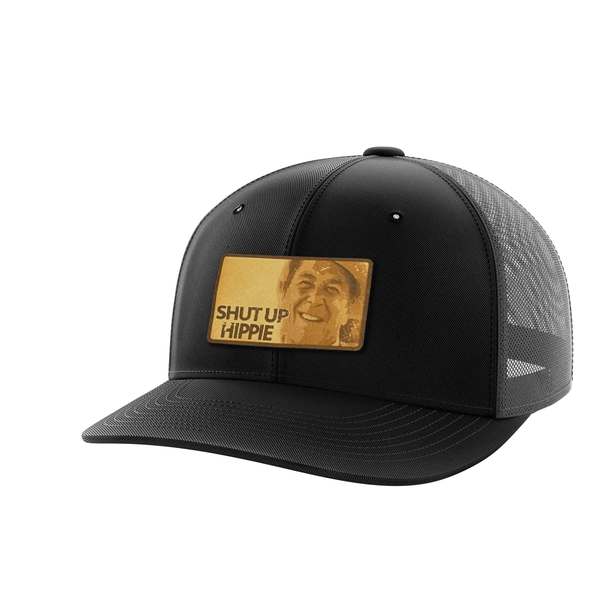 Shut Up Hippie Leather Patch Hat