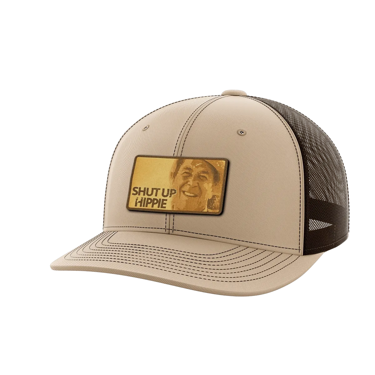 Shut Up Hippie Leather Patch Hat