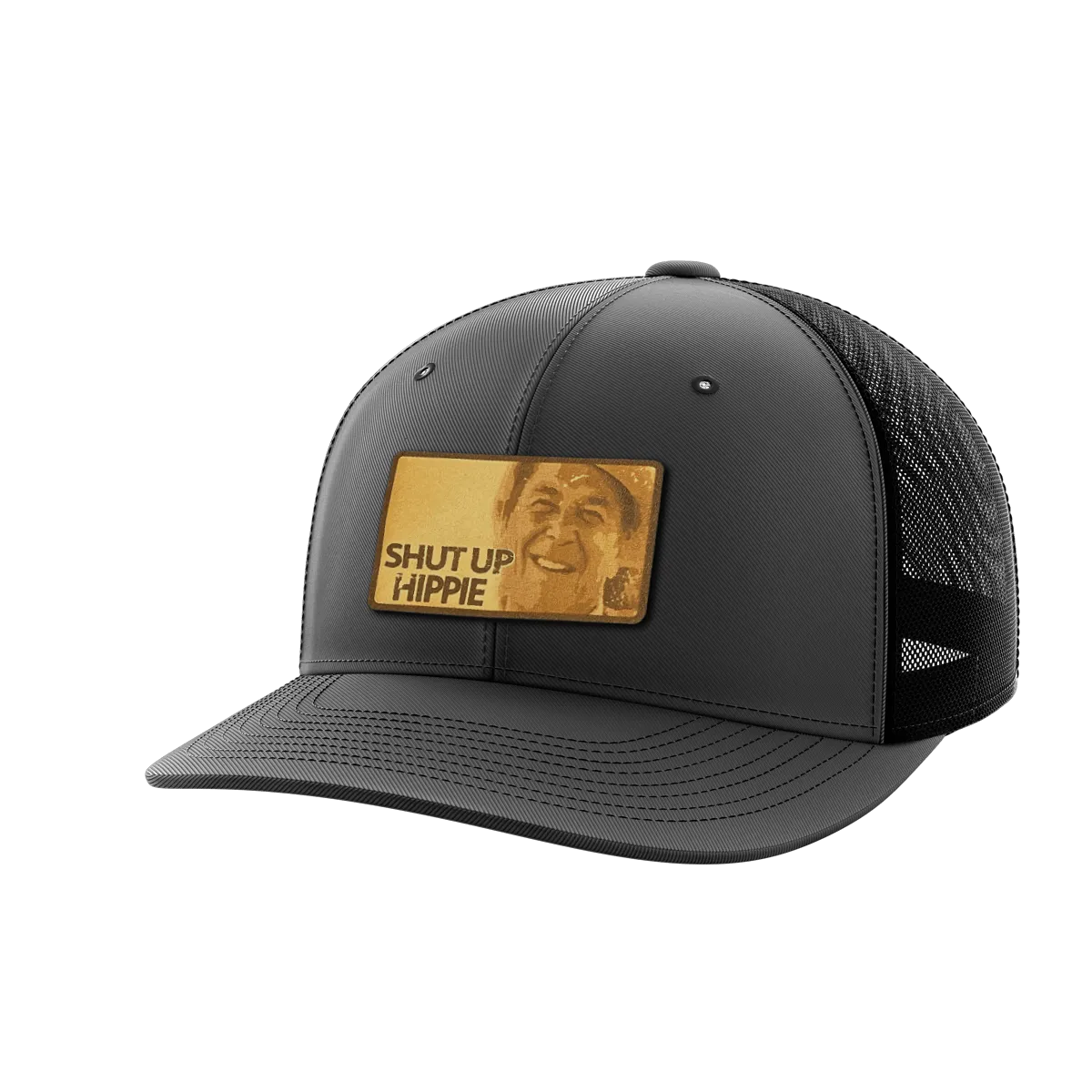 Shut Up Hippie Leather Patch Hat