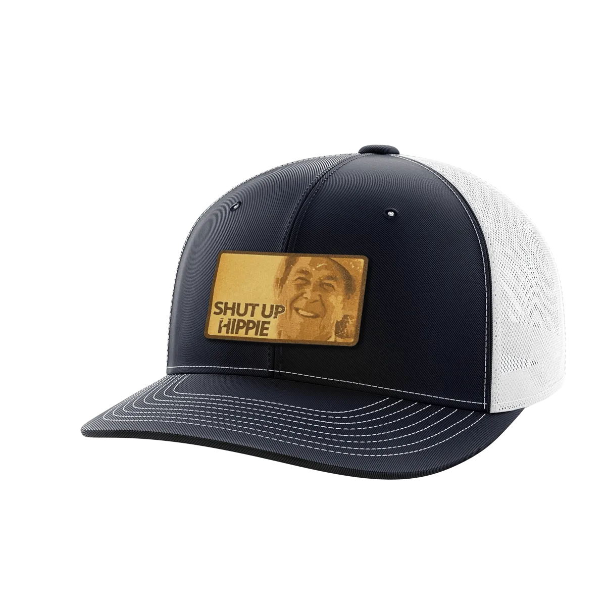 Shut Up Hippie Leather Patch Hat