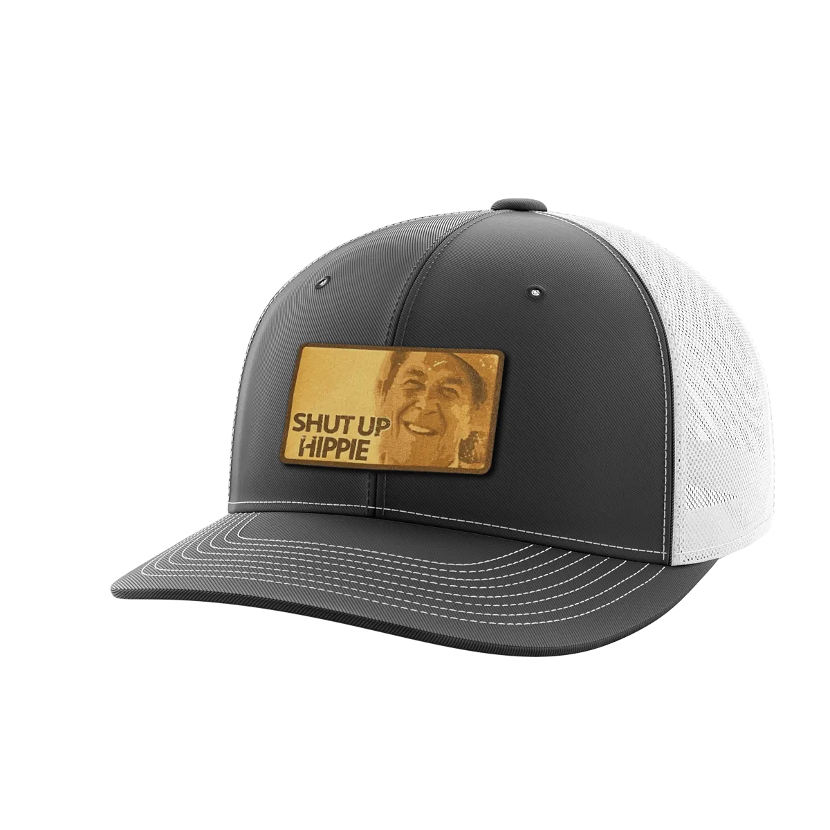 Shut Up Hippie Leather Patch Hat