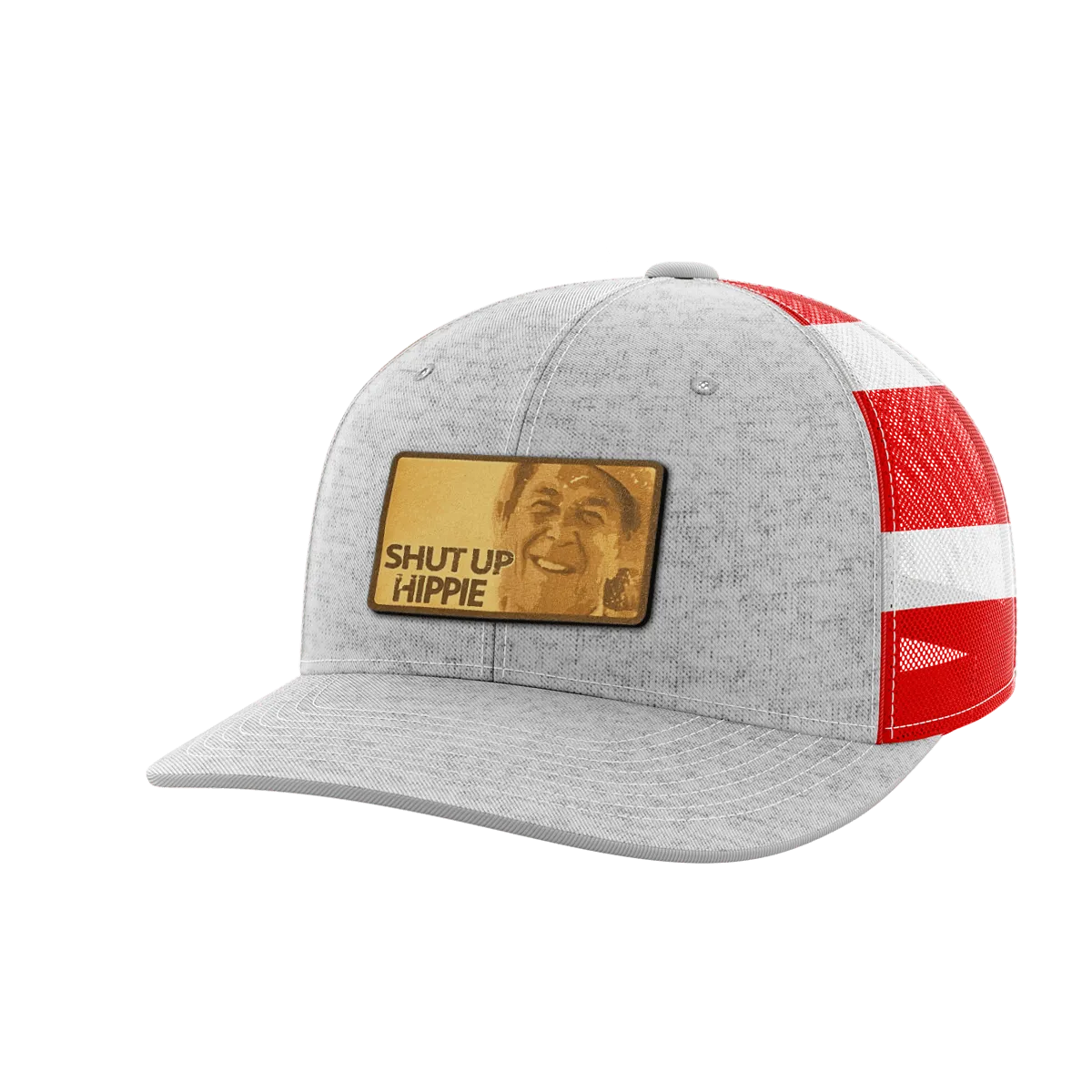 Shut Up Hippie Leather Patch Hat