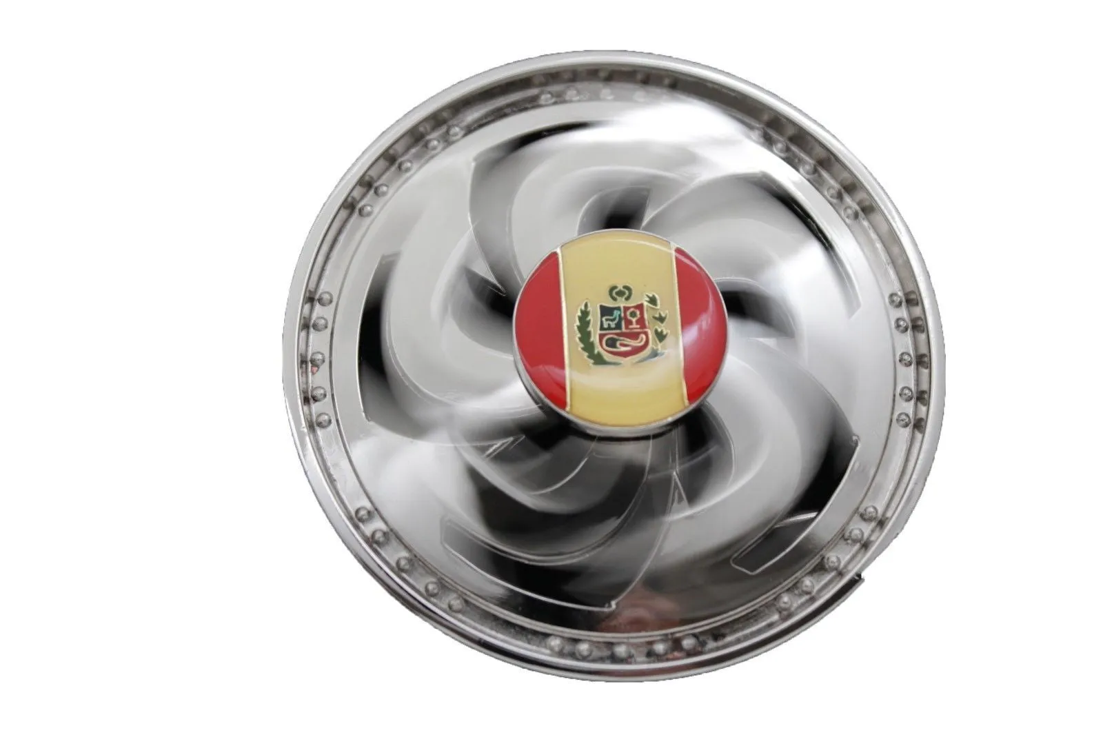 Silver Metal Round Shape Spinning Large Size Spain Flag Belt Buckle Men Women Rodeo