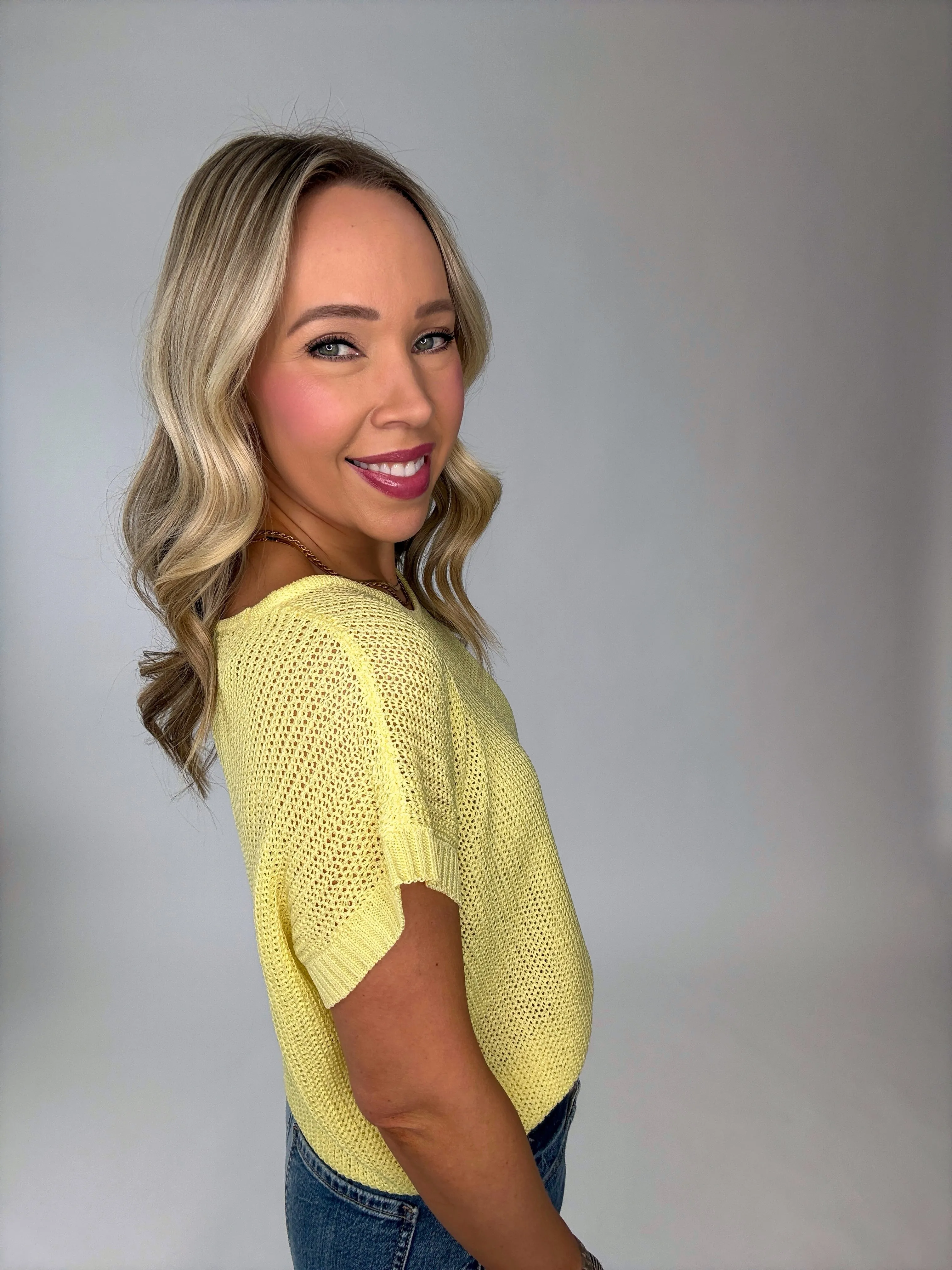 Soaking Up The Sunshine Knit Top- Yellow