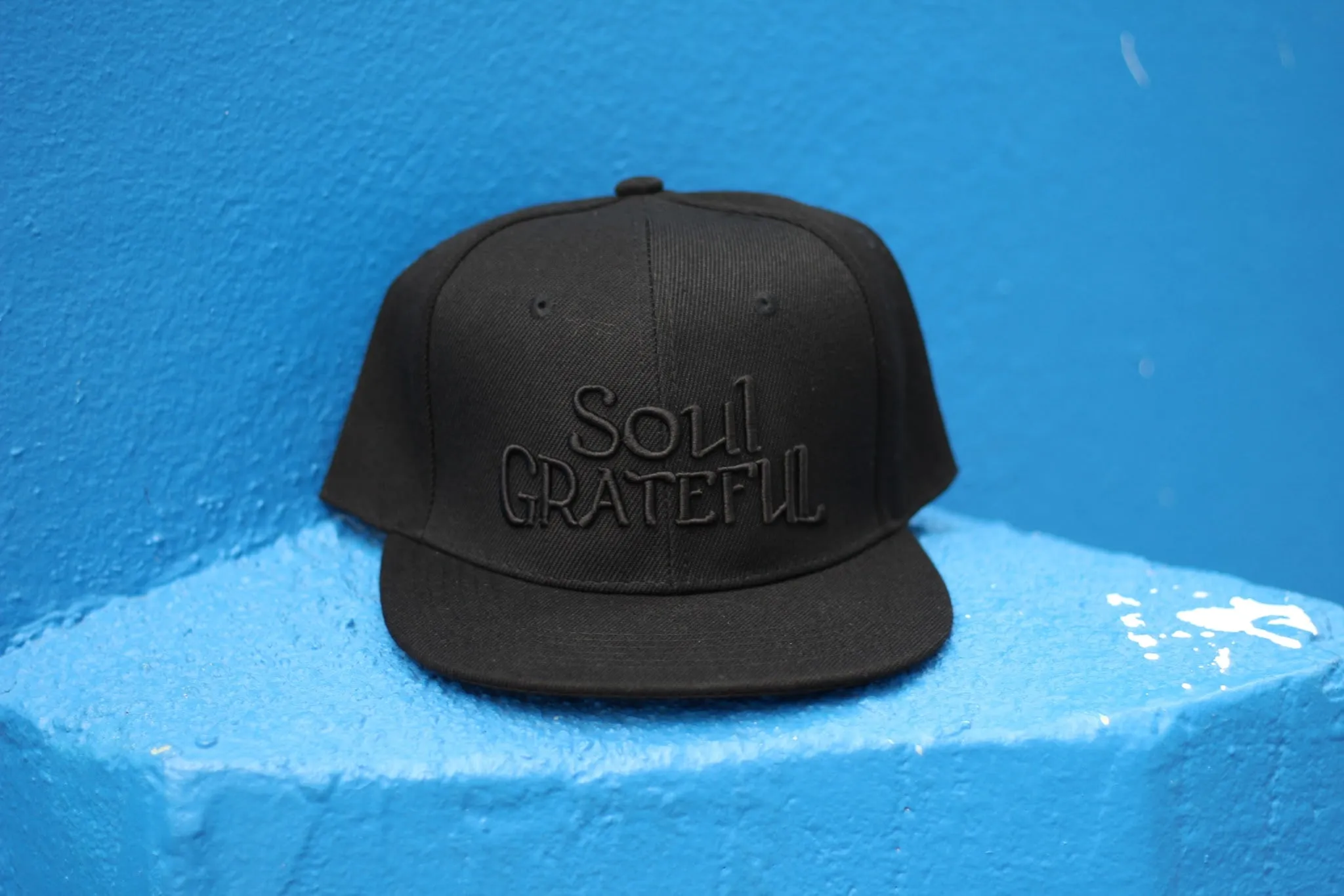 Soul Grateful Snapback Hat (Black/Black)