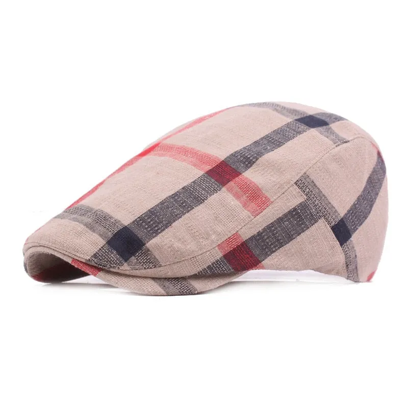 Spring Autumn Hats Adjustable Plaid Beret Hats Men Women Unisex Plain Berets Newsboy Hat Peaked Cap Casual Forward Caps 2021