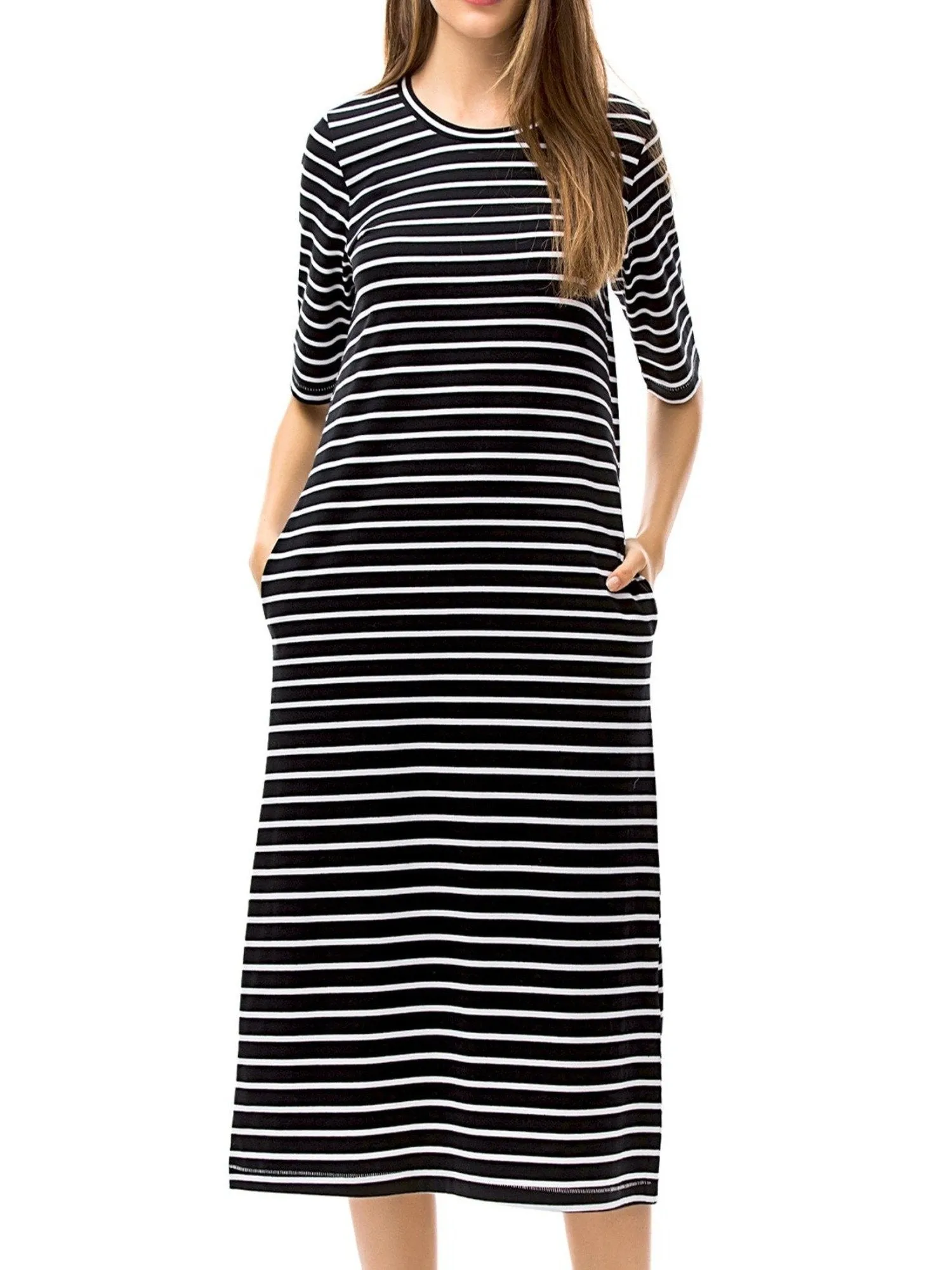 Striped Casual T-Shirt Dress