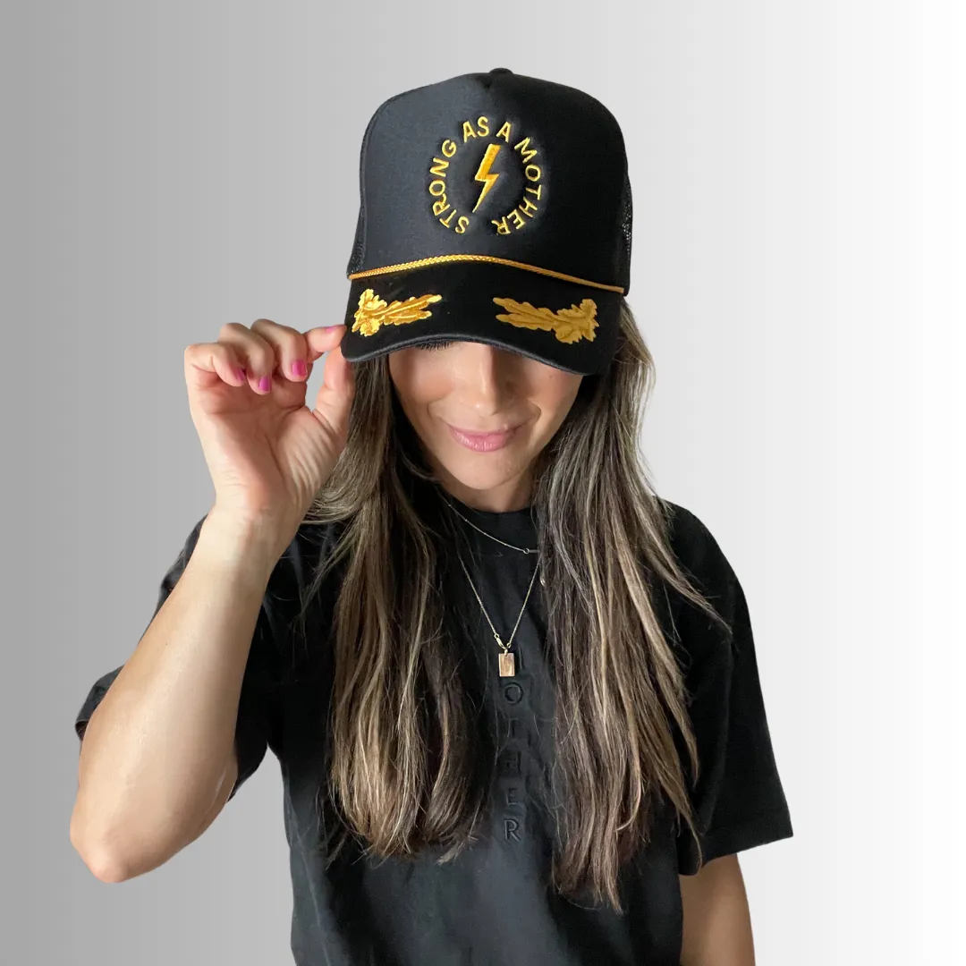 Strong As A Mother Embroidered Captain Hat