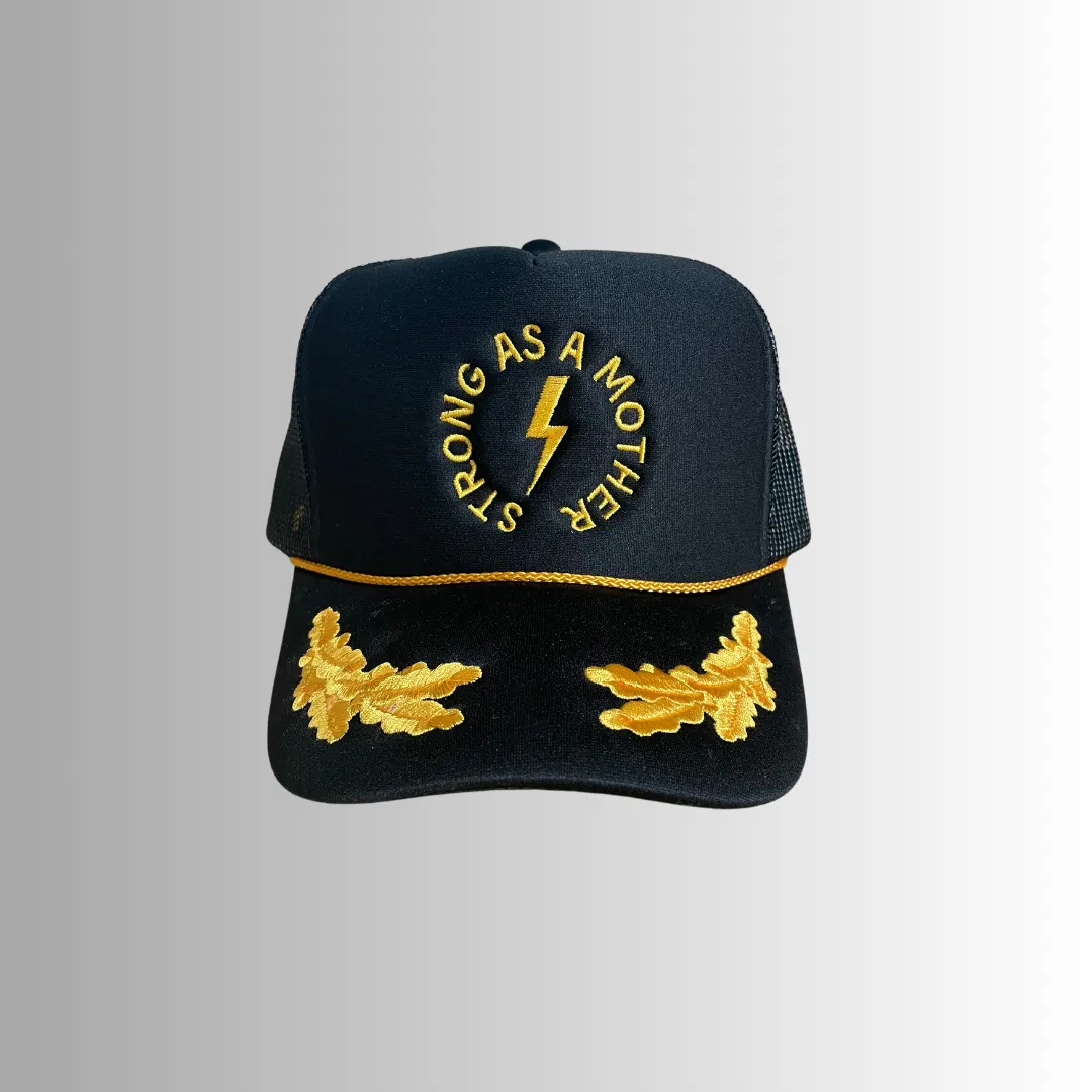 Strong As A Mother Embroidered Captain Hat