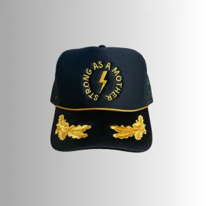 Strong As A Mother Embroidered Captain Hat