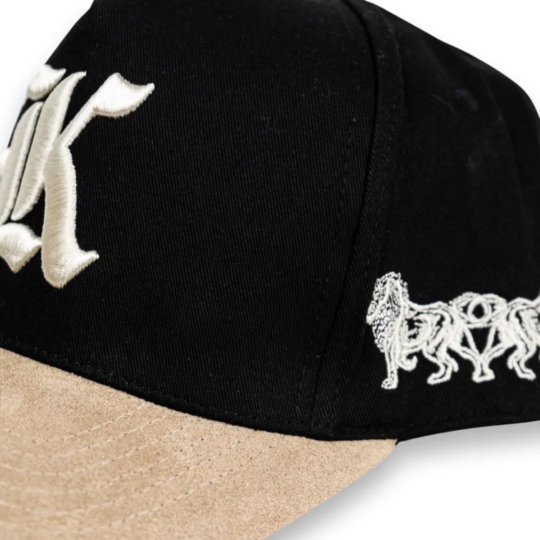 Suede Brim Kilo “K” Snapback (Black and Desert Tan)