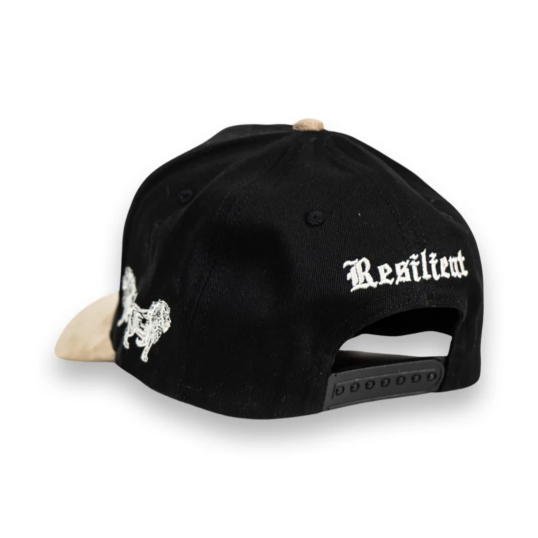 Suede Brim Kilo “K” Snapback (Black and Desert Tan)