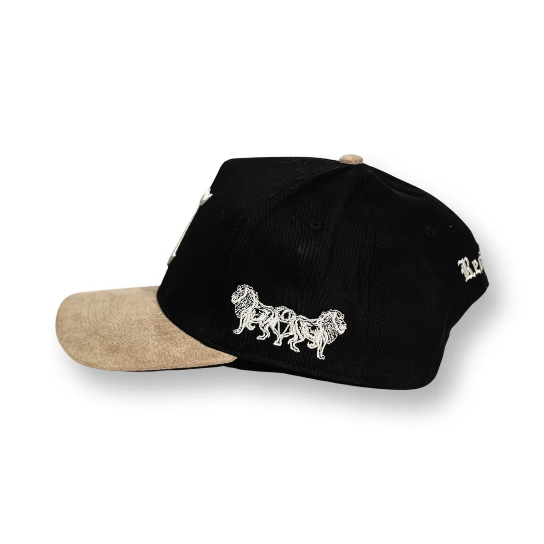 Suede Brim Kilo “K” Snapback (Black and Desert Tan)