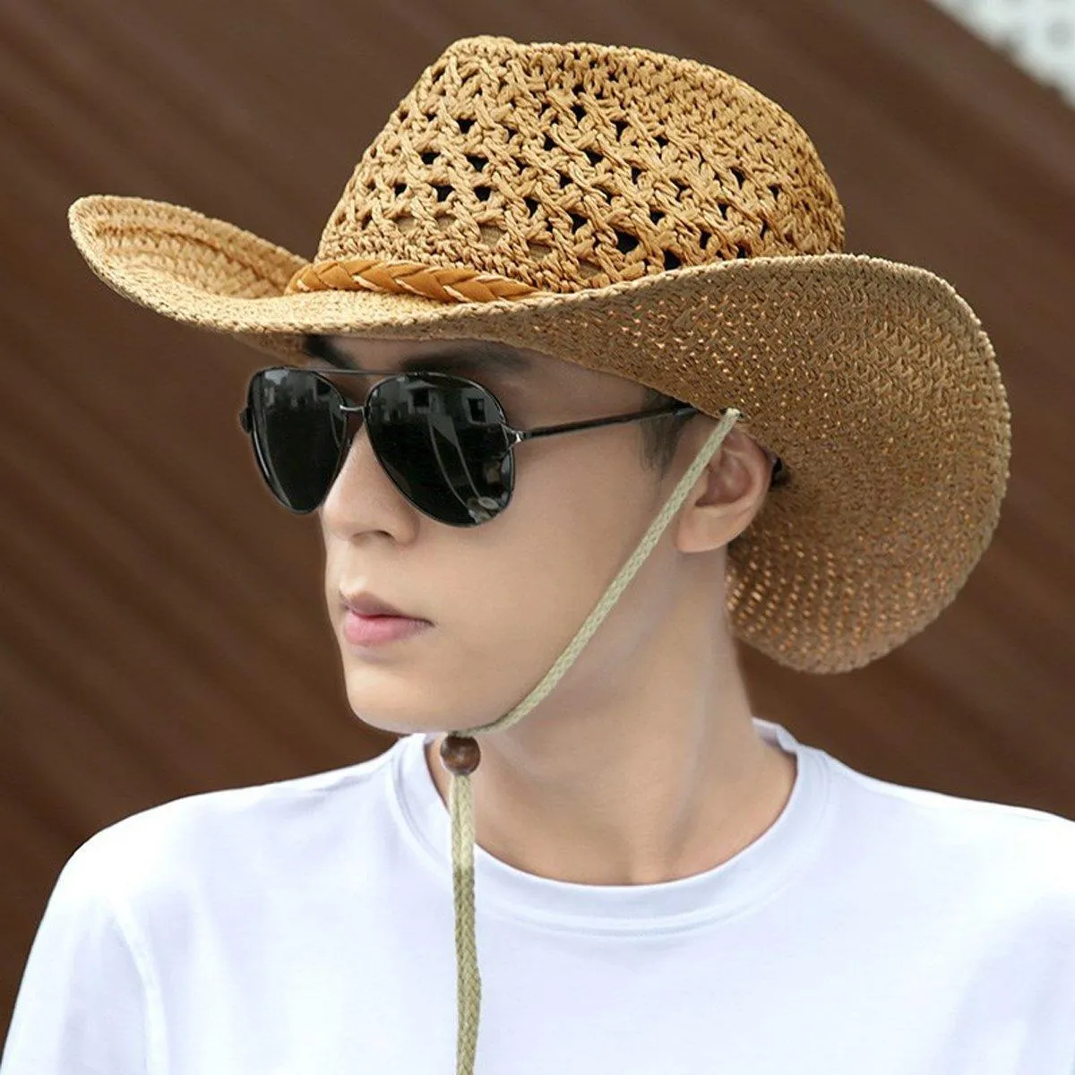 Summer Straw Beach Hat Outdoor Western Sun Hat Youth Sunscreen UV Protection