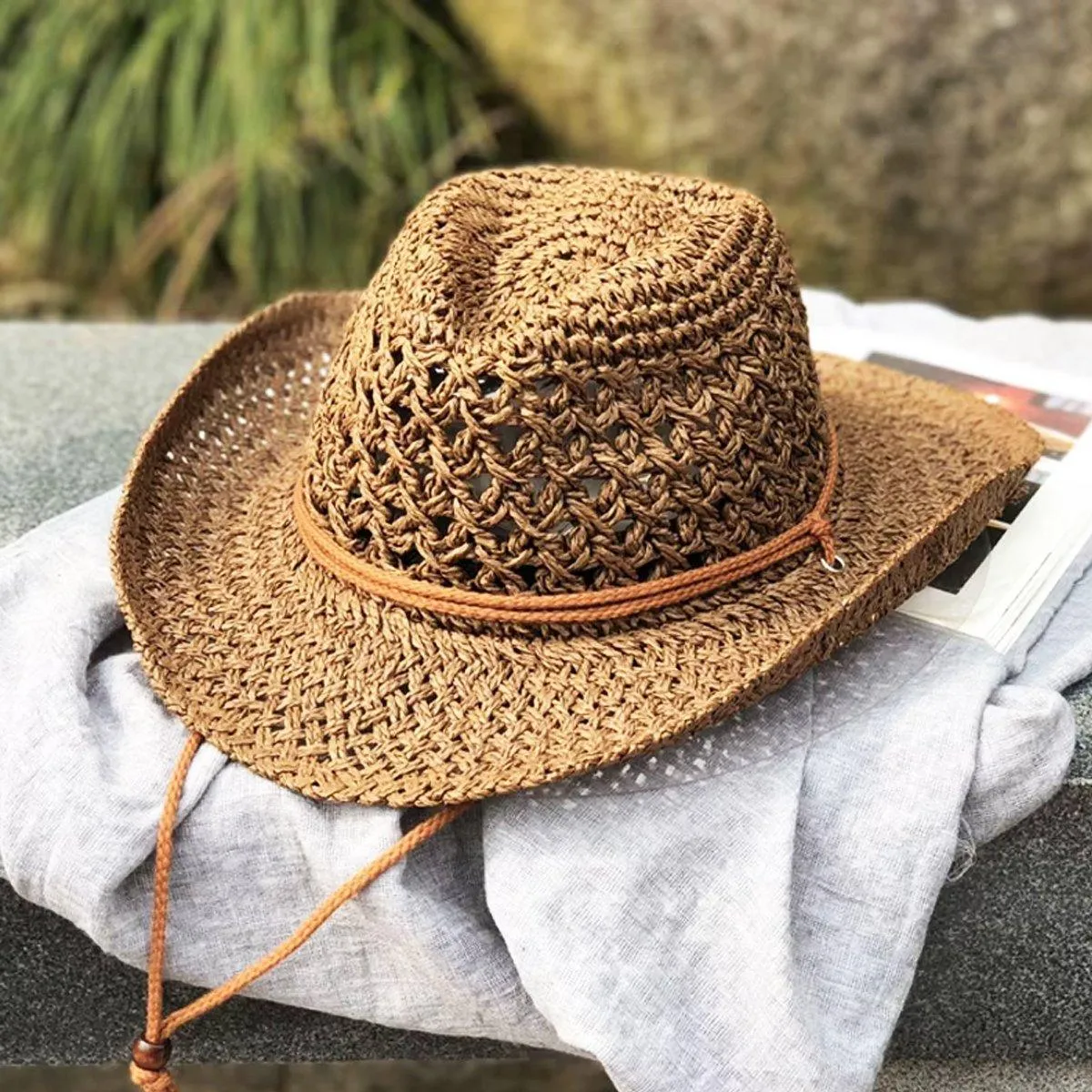 Summer Straw Beach Hat Outdoor Western Sun Hat Youth Sunscreen UV Protection