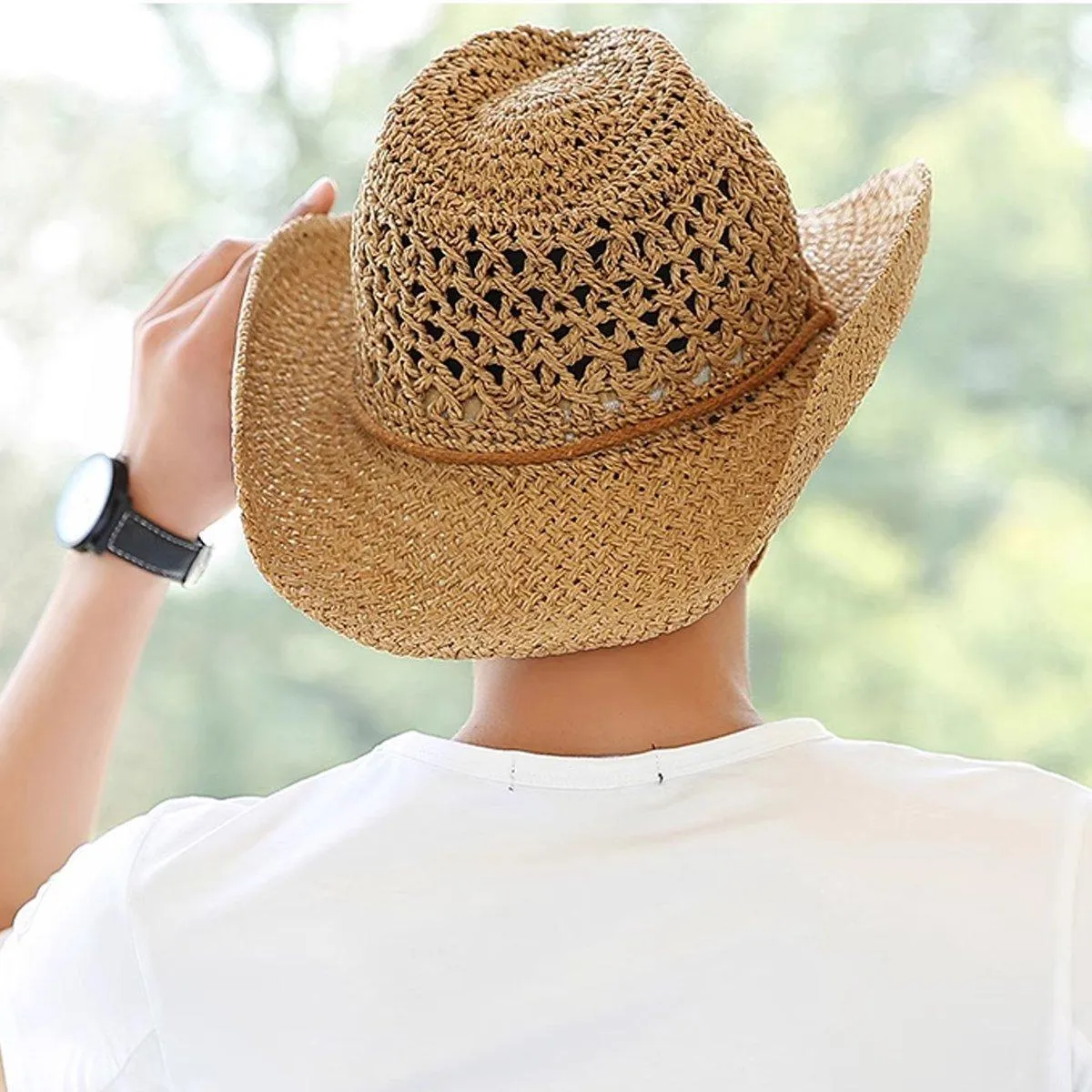 Summer Straw Beach Hat Outdoor Western Sun Hat Youth Sunscreen UV Protection
