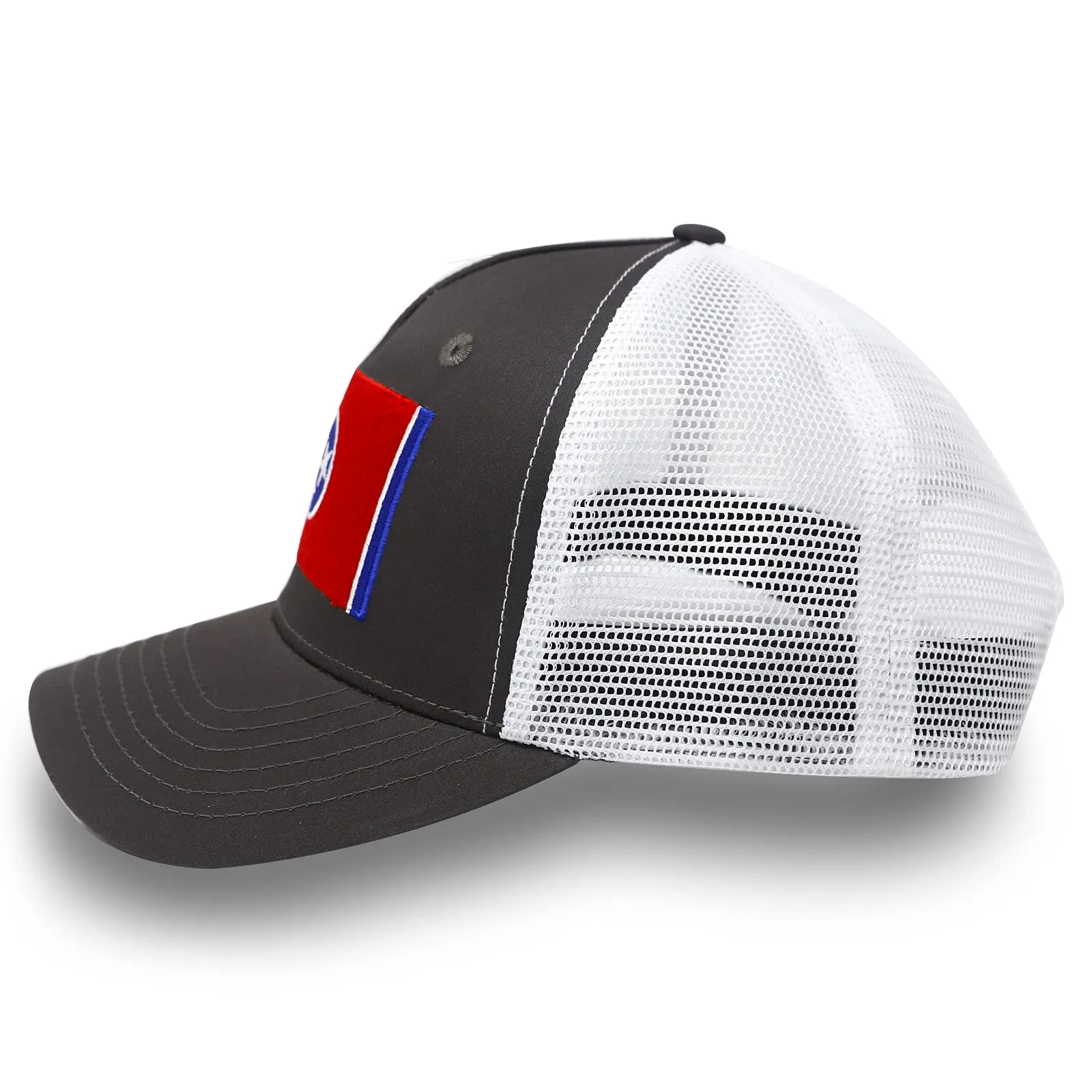 Tennessee State Flag Adjustable One Size Baseball, Snapback Hat, Mesh Back with an Embroidered Patch - International Tie