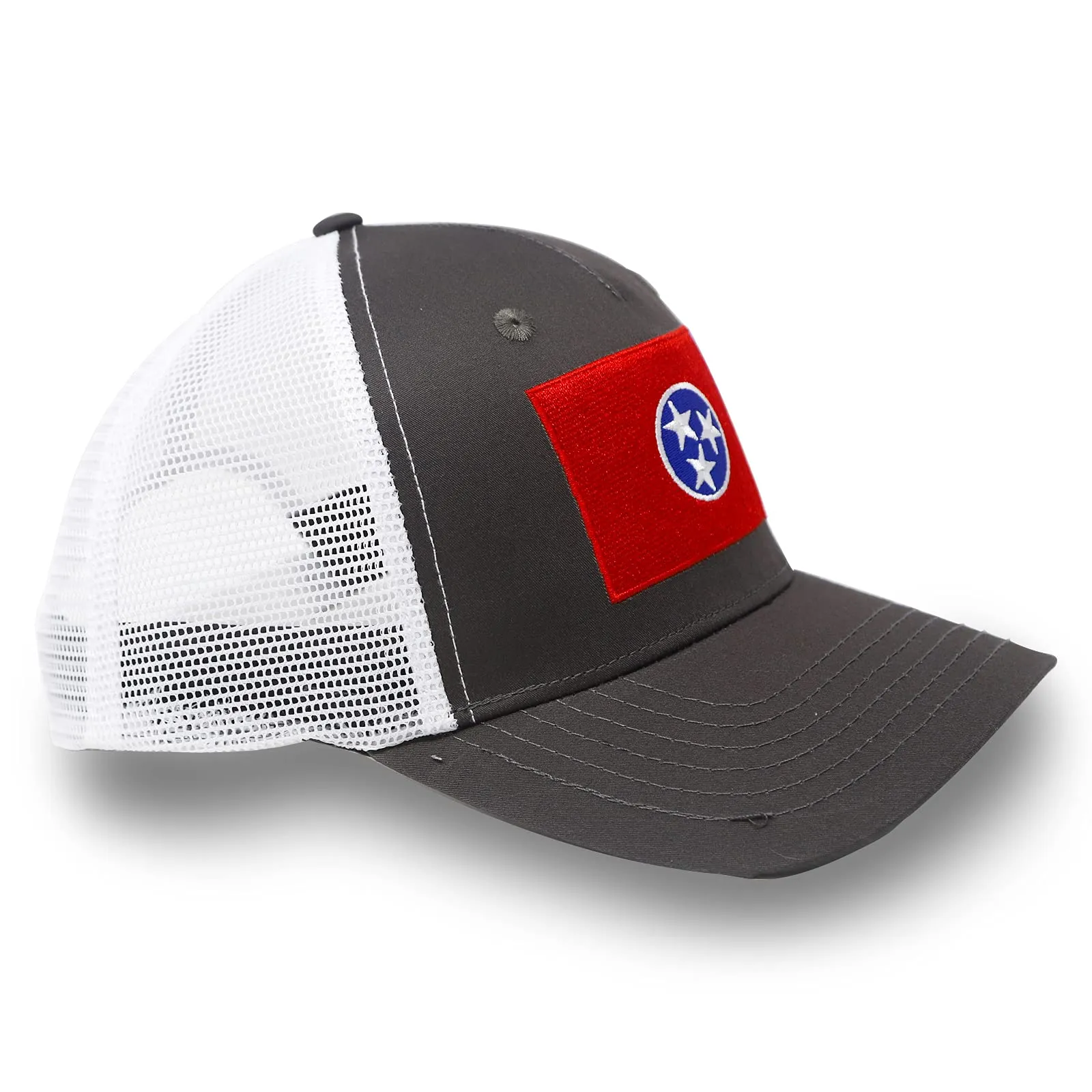 Tennessee State Flag Adjustable One Size Baseball, Snapback Hat, Mesh Back with an Embroidered Patch - International Tie