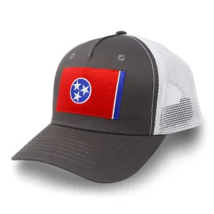 Tennessee State Flag Adjustable One Size Baseball, Snapback Hat, Mesh Back with an Embroidered Patch - International Tie