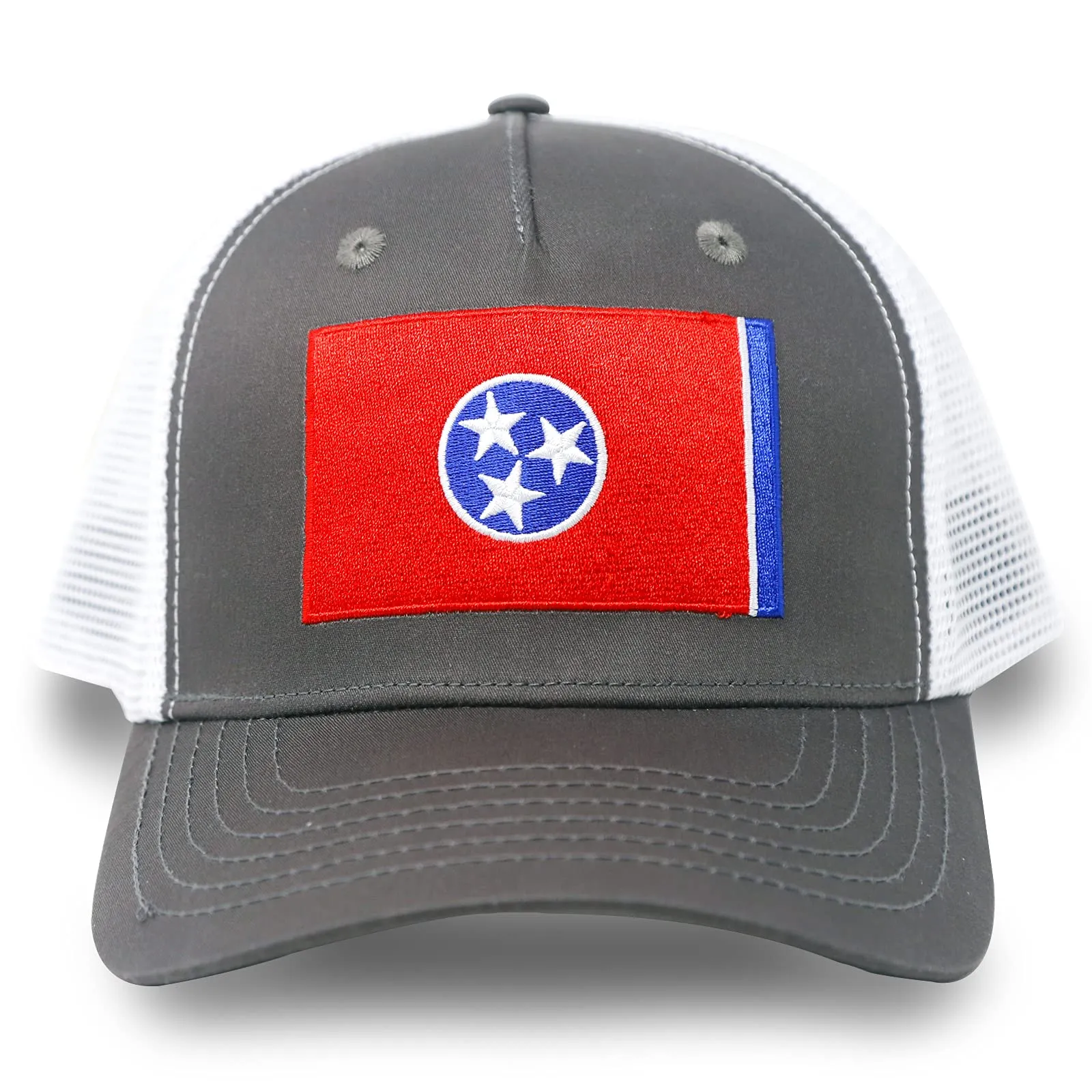 Tennessee State Flag Adjustable One Size Baseball, Snapback Hat, Mesh Back with an Embroidered Patch - International Tie