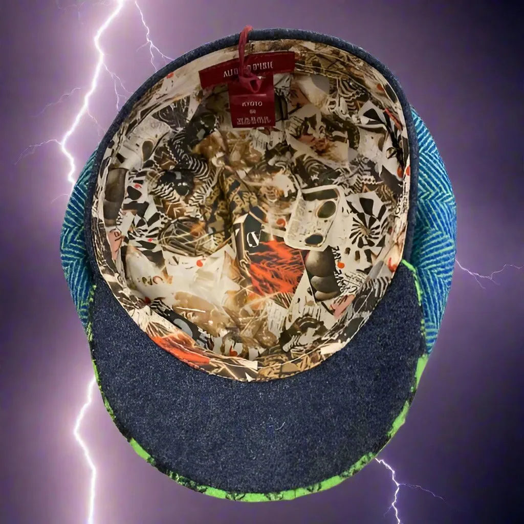 The "Electric Shelby" Patchwork Wool Newsboy Cap by Alfonso D'Este