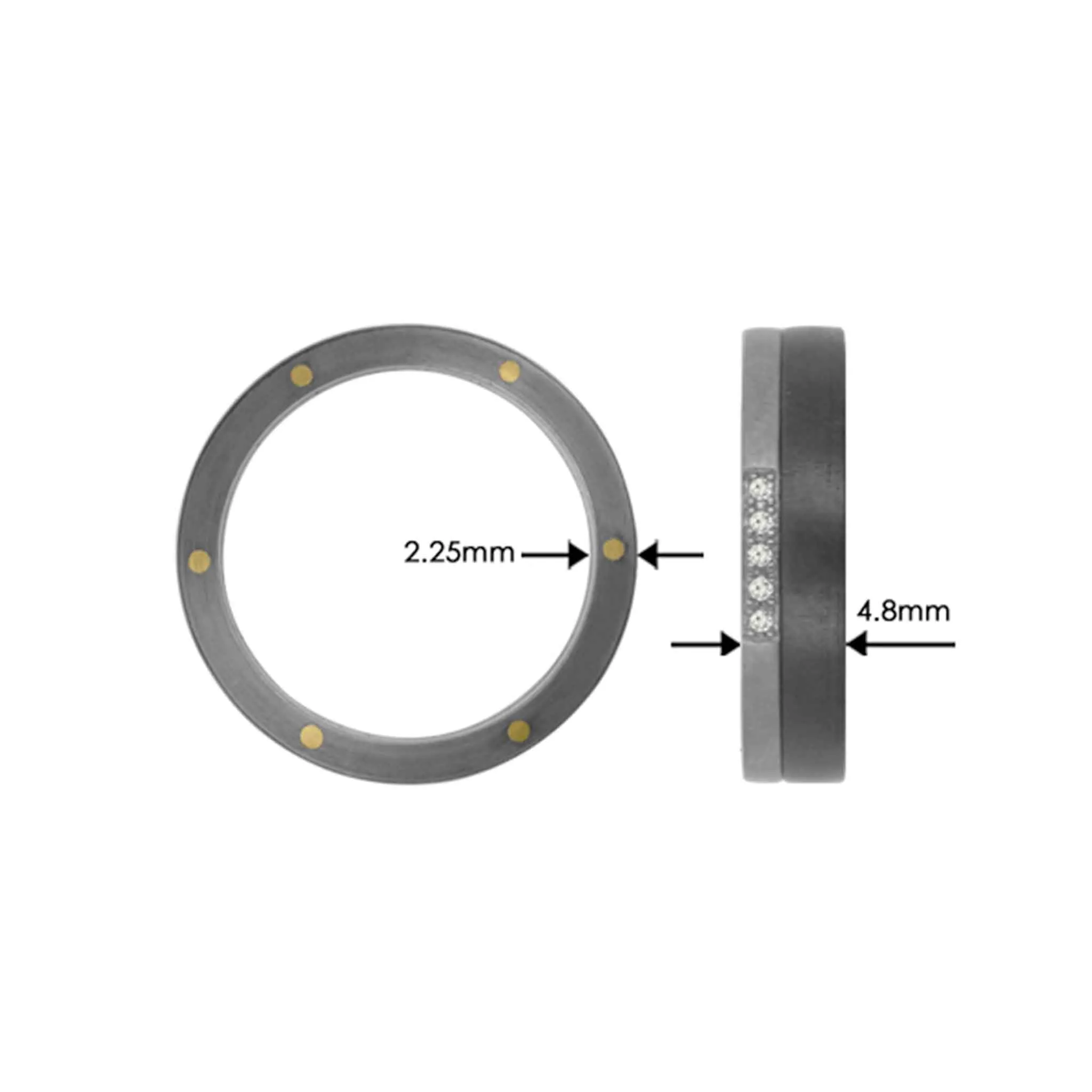 Titan Ring w/ Lab grown Diamonds 18k Gold, & Tantalum