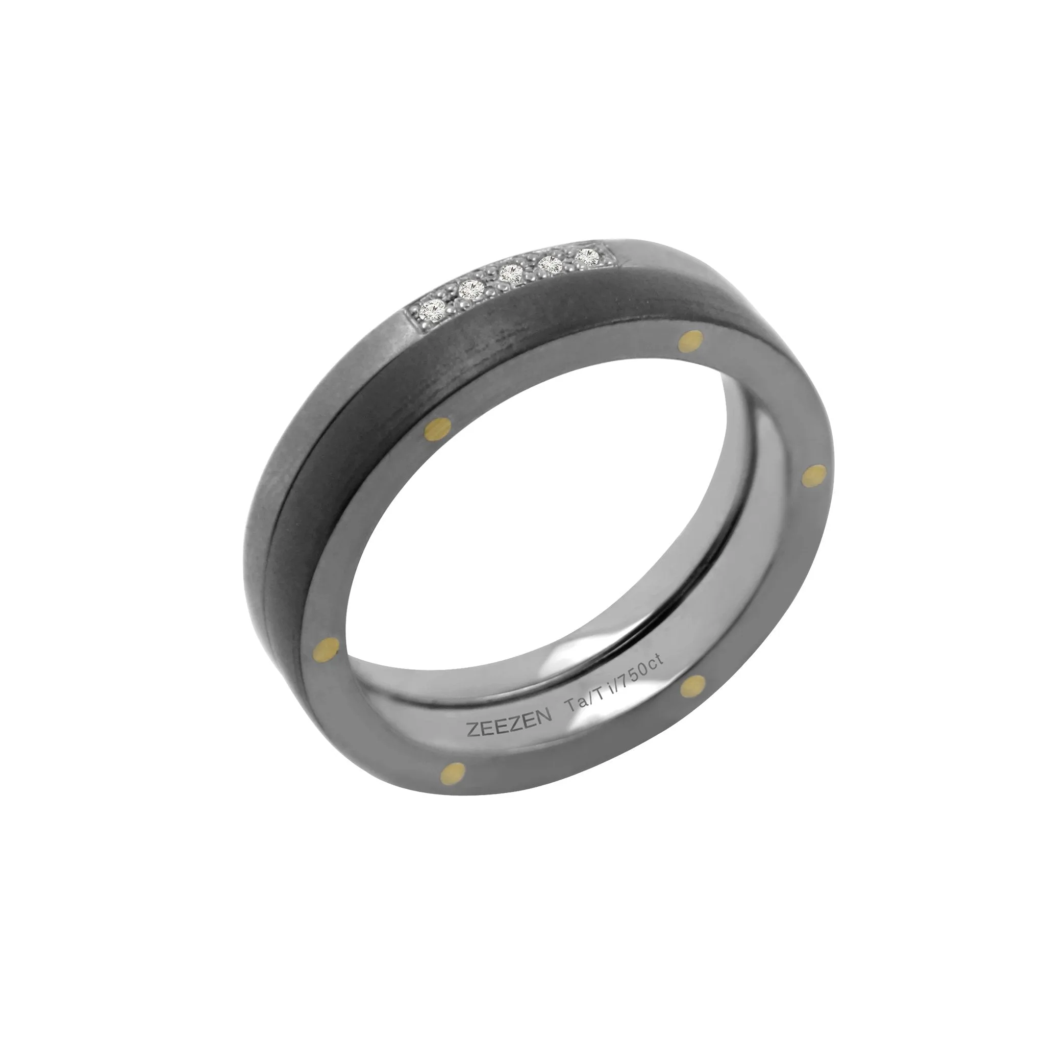 Titan Ring w/ Lab grown Diamonds 18k Gold, & Tantalum