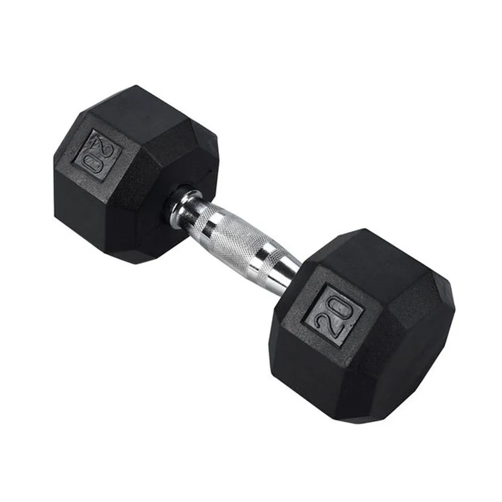 Toby's Sports Rubber Hex Dumbbell 20 lbs